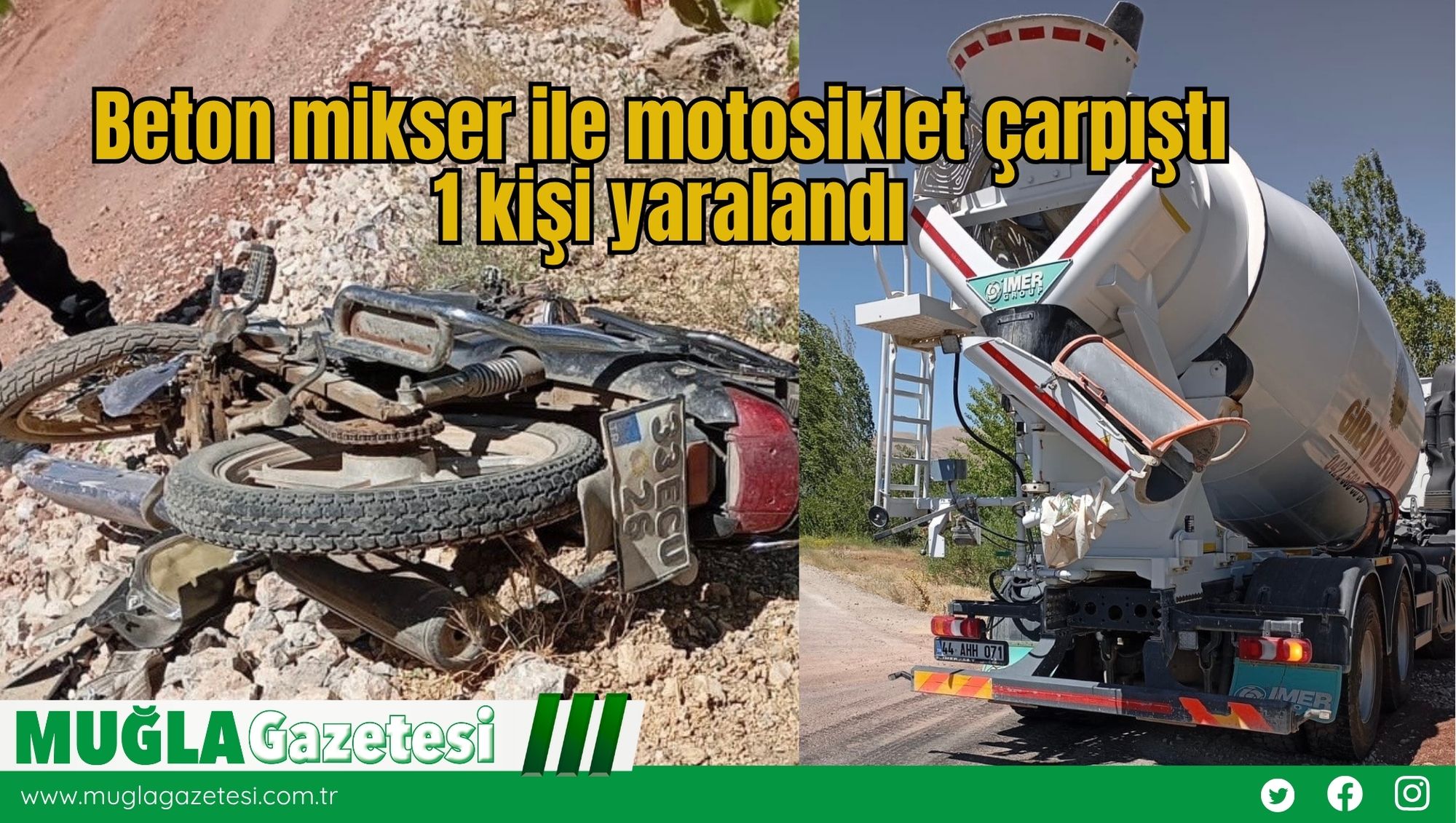 Korkunç Kaza: Beton Mikseri ve Motosiklet Çarpıştı