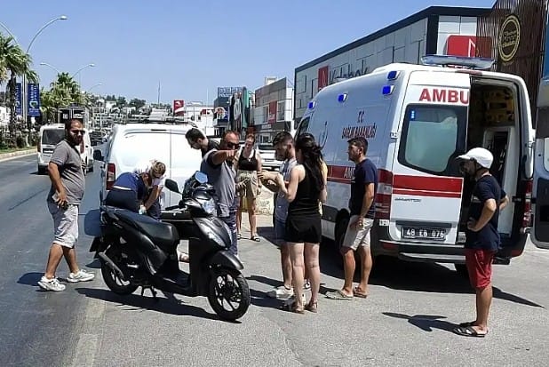 Bodrum'da Motosiklet Kazası, 1 Yaralı