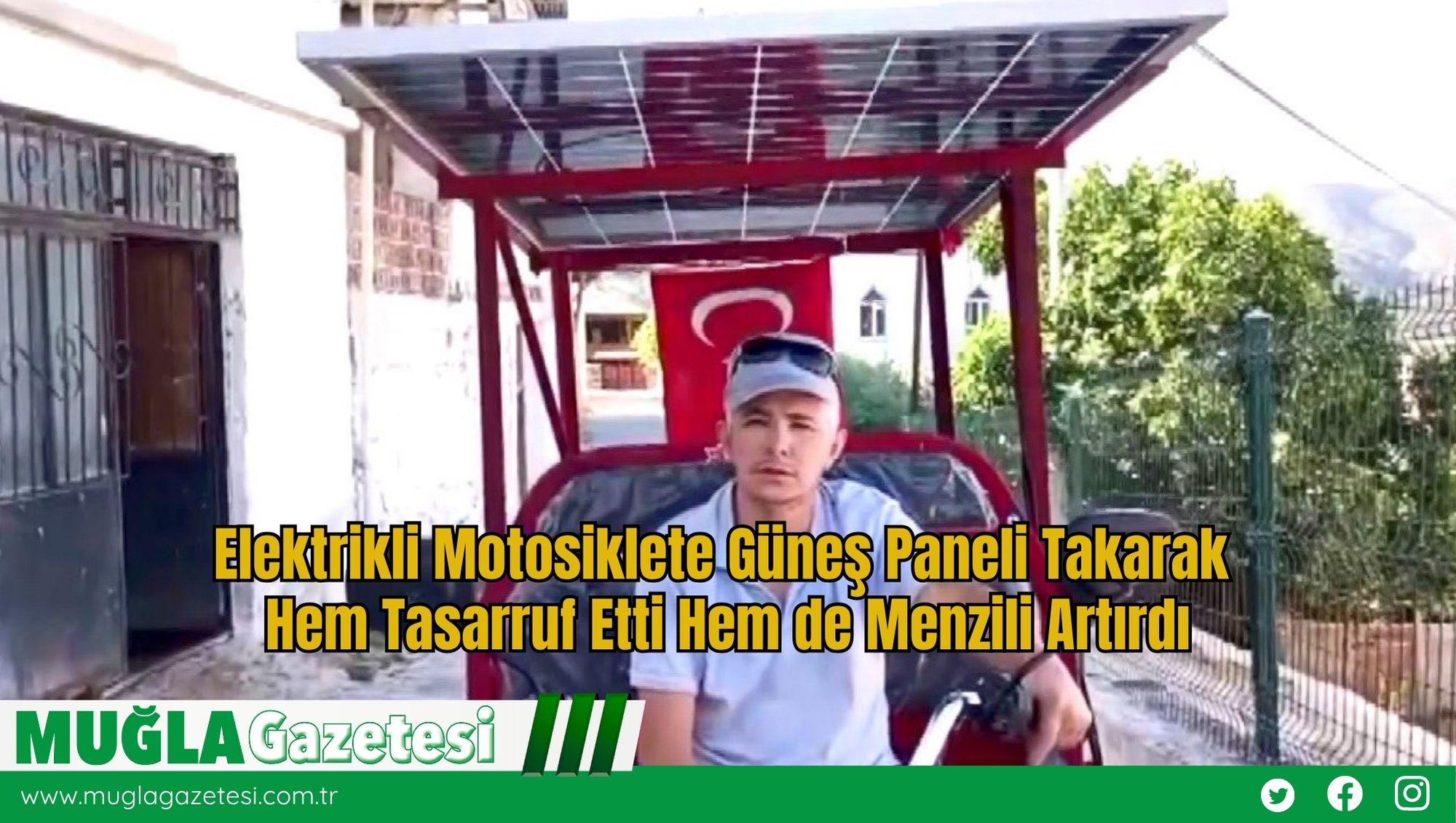 Elektrikli Motosiklete Güneş Paneli Takarak Hem Tasarruf Etti Hem de Menzili Artırdı