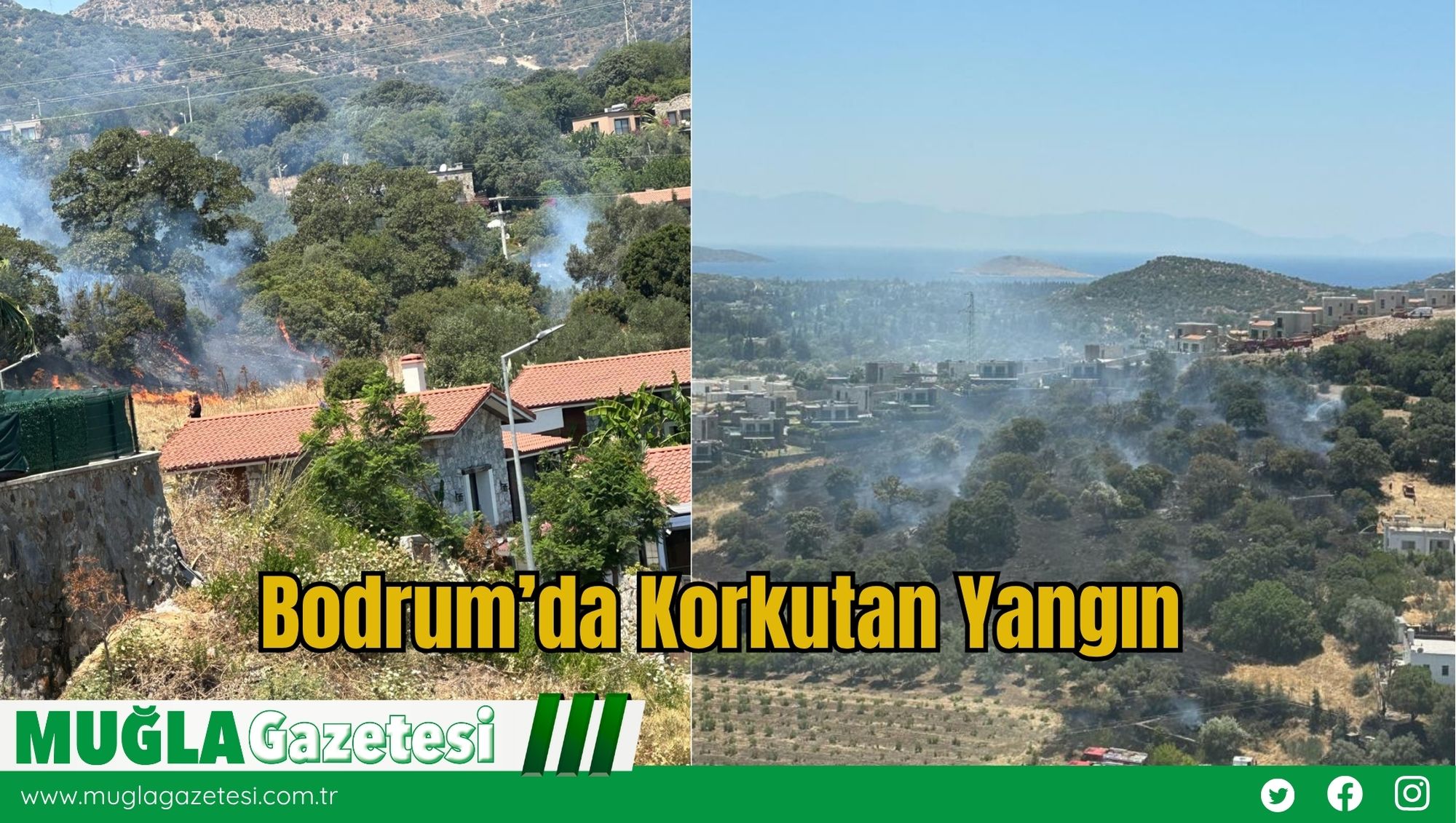 Bodrum’da Korkutan Yangın