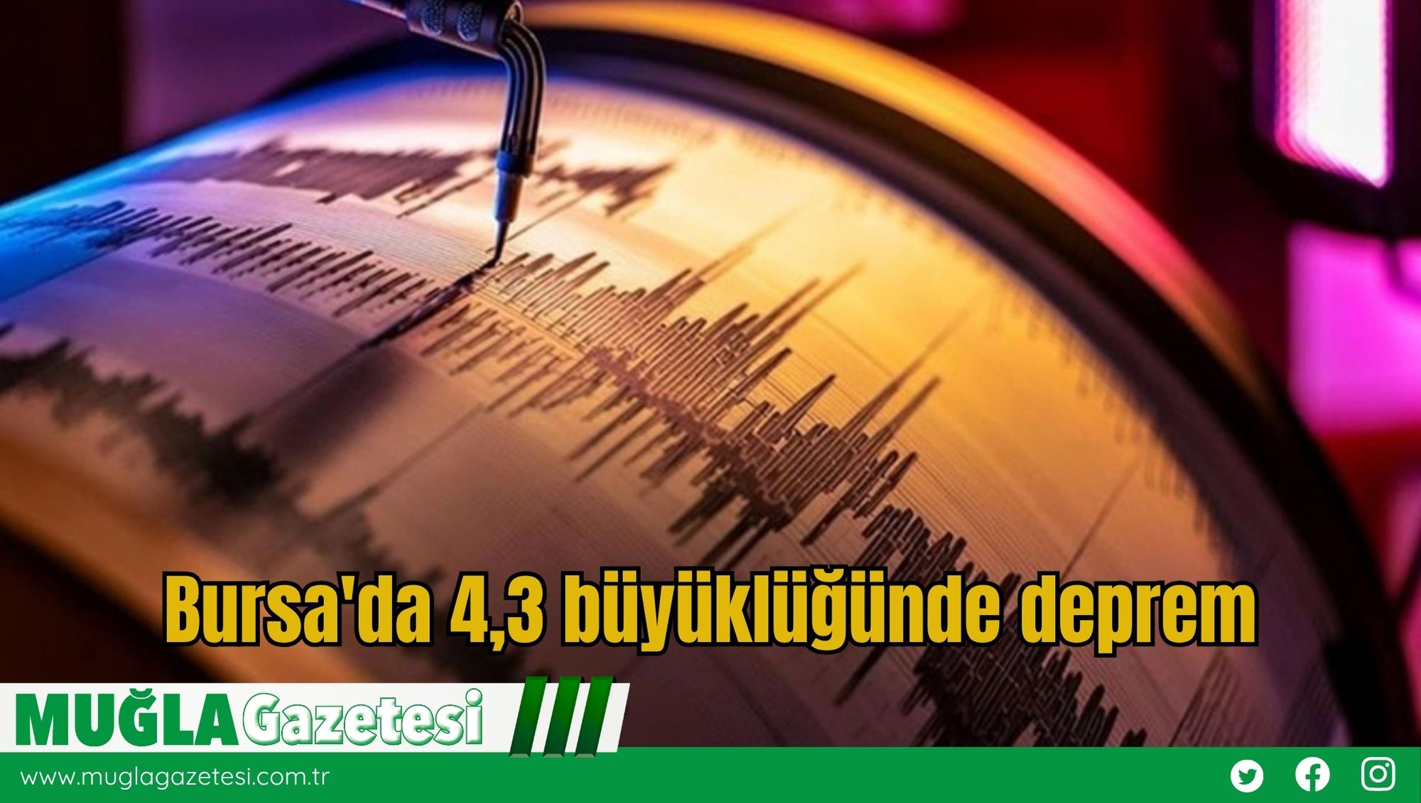 Bursa'da 4,3 Büyüklüğünde Deprem