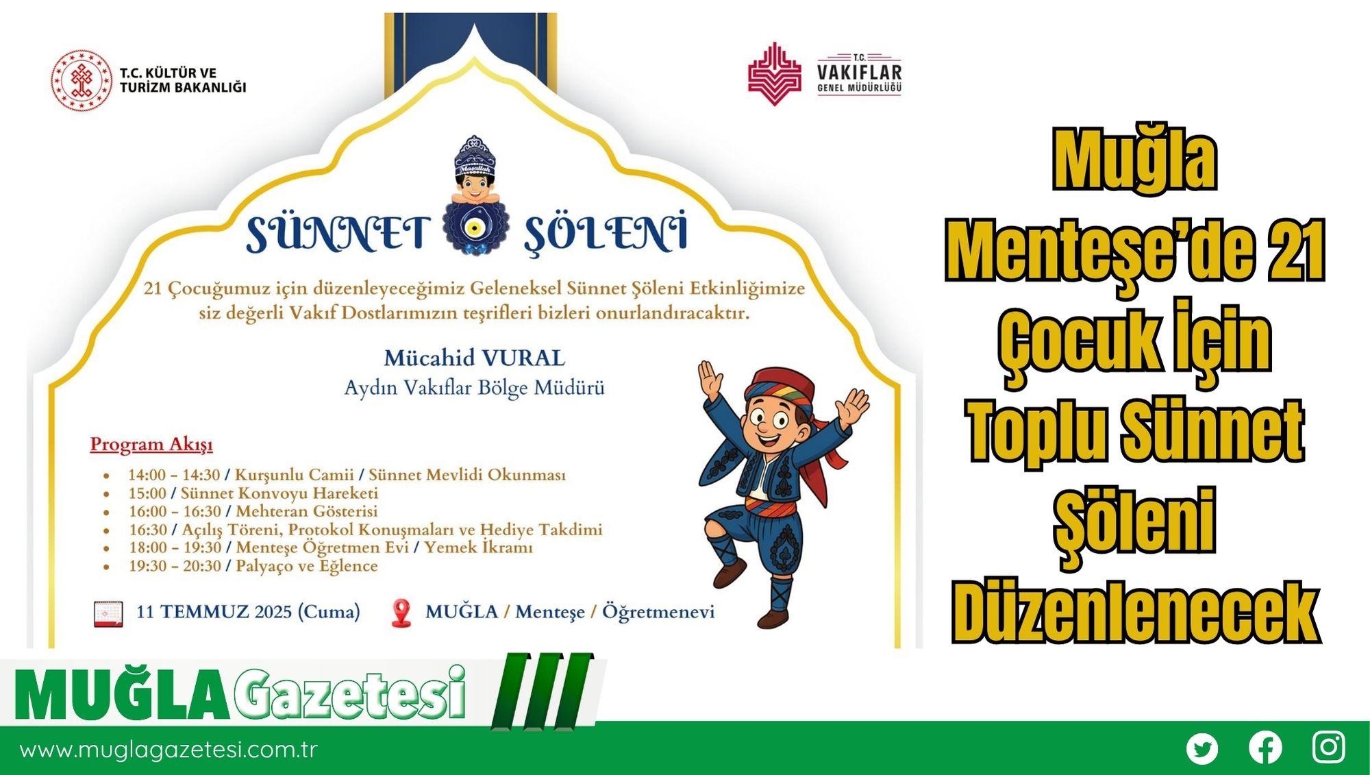 Muğla Menteşe’de 21 Çocuk İçin Toplu Sünnet Şöleni Düzenlenecek