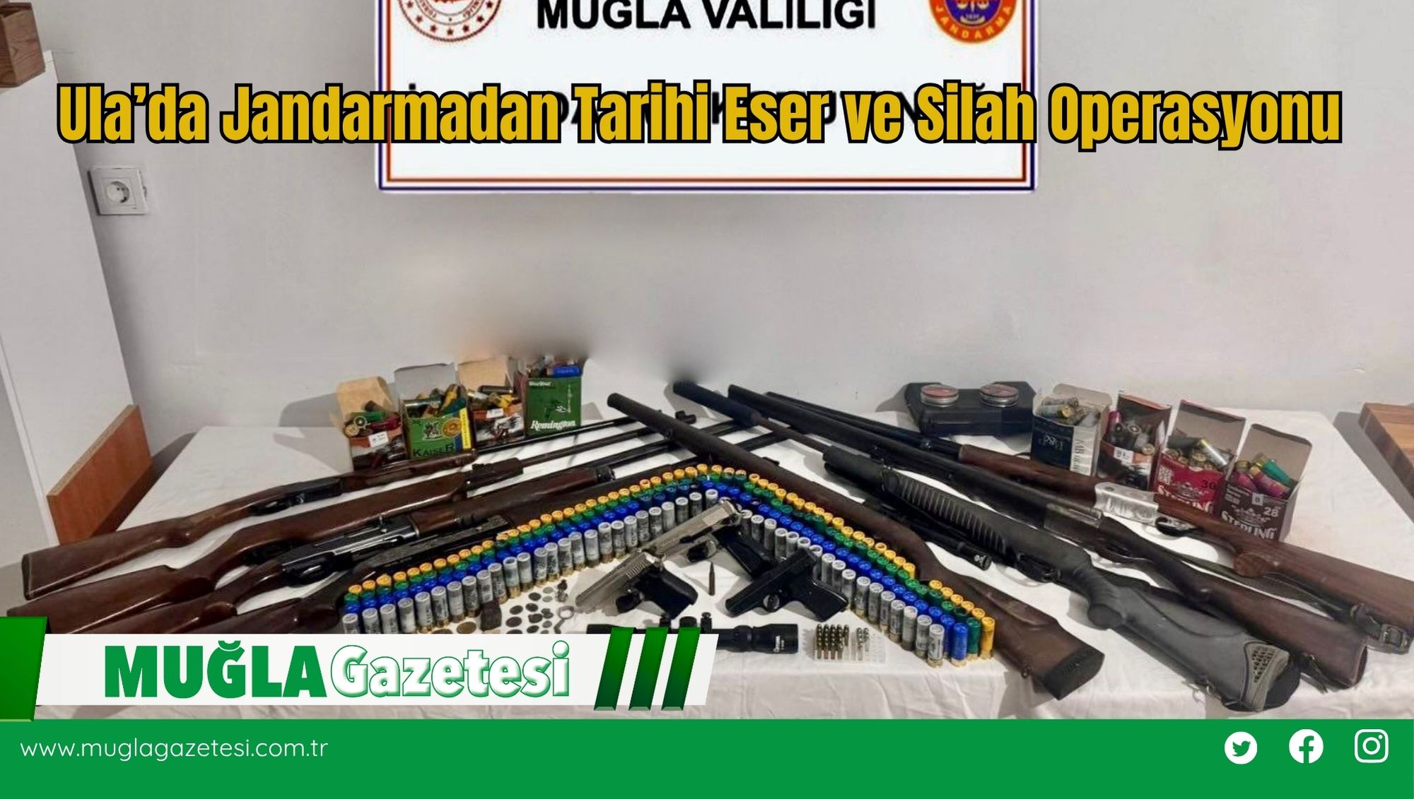 Ula’da Jandarmadan Tarihi Eser ve Silah Operasyonu