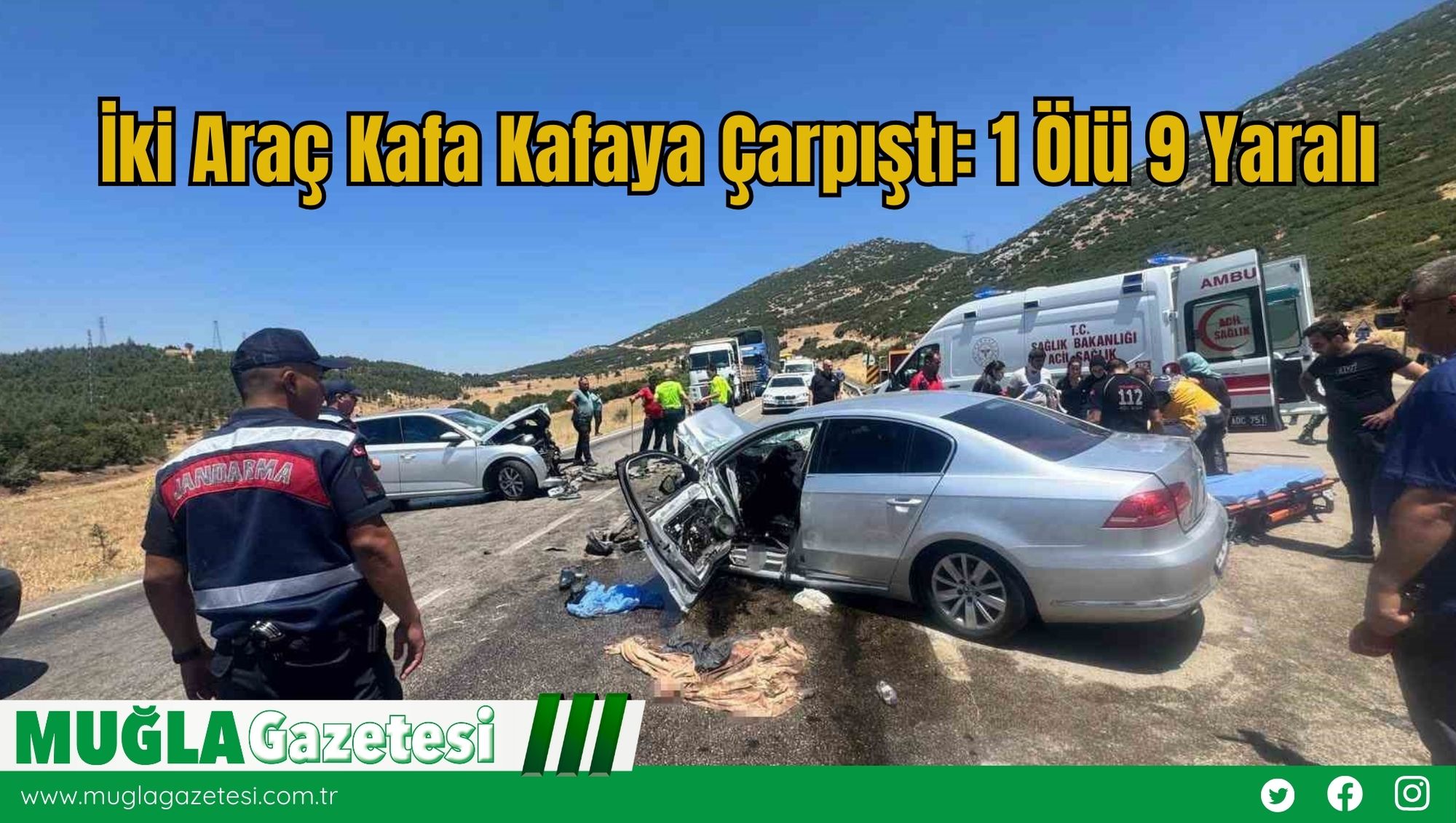 Can Pazarı! İki Araç Kafa Kafaya Çarpıştı: 1 Ölü 9 Yaralı