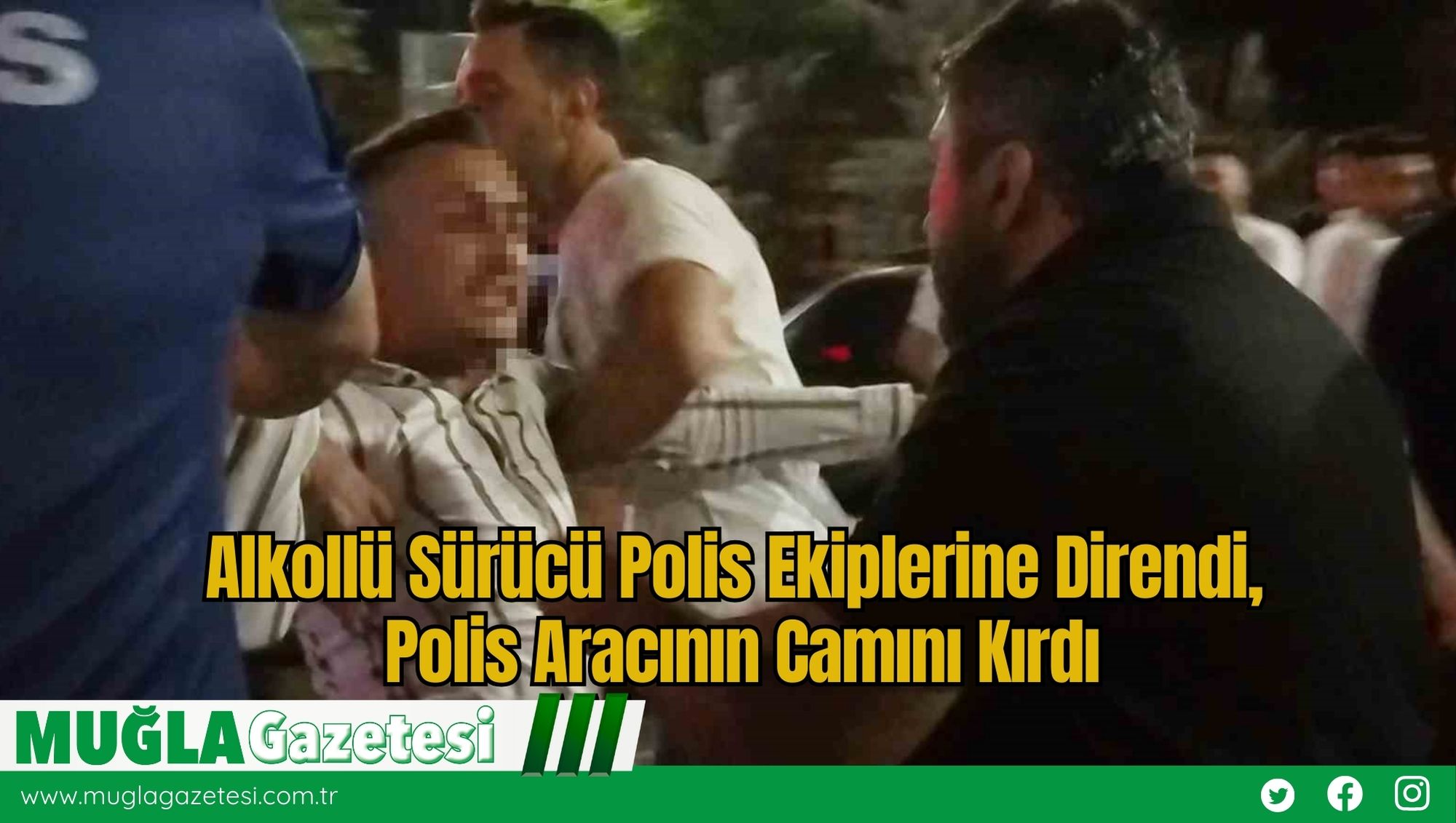Alkollü Sürücü Polis Ekiplerine Direndi, Polis Aracının Camını Kırdı