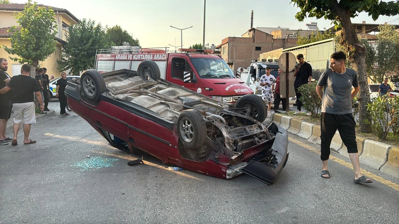Ehliyetsiz Sürücü Ölümden Döndü: Araç Takla Attı