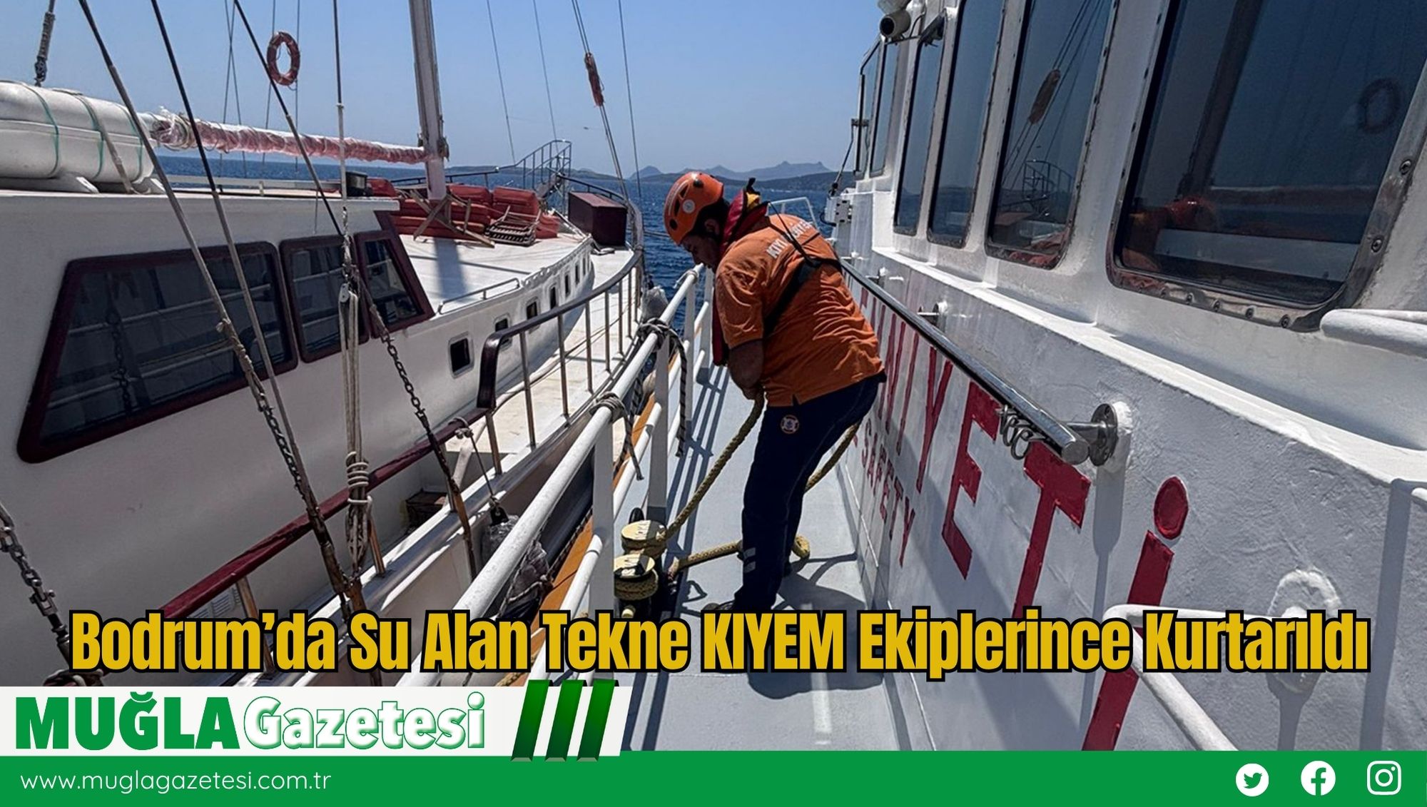 Bodrum’da Su Alan Tekne KIYEM Ekiplerince Kurtarıldı