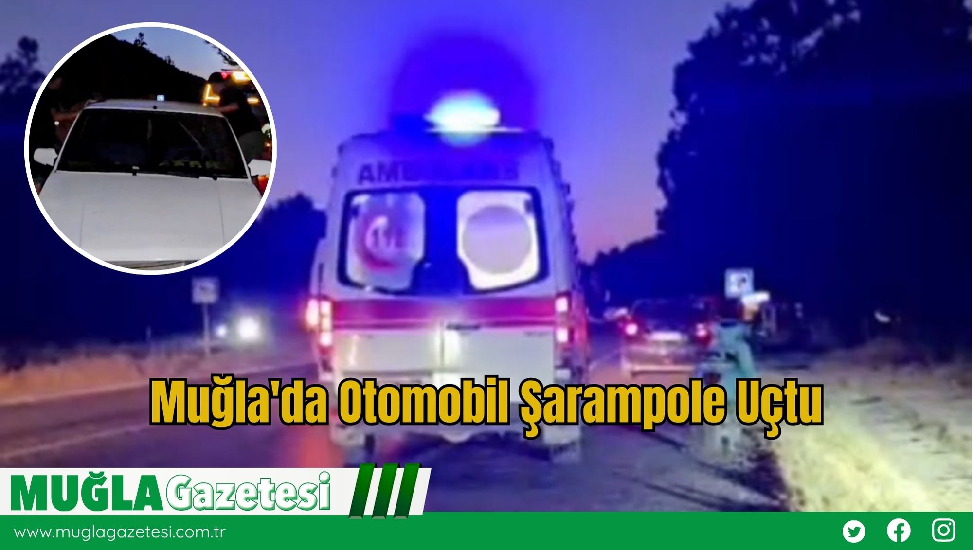 Muğla'da Otomobil Şarampole Uçtu
