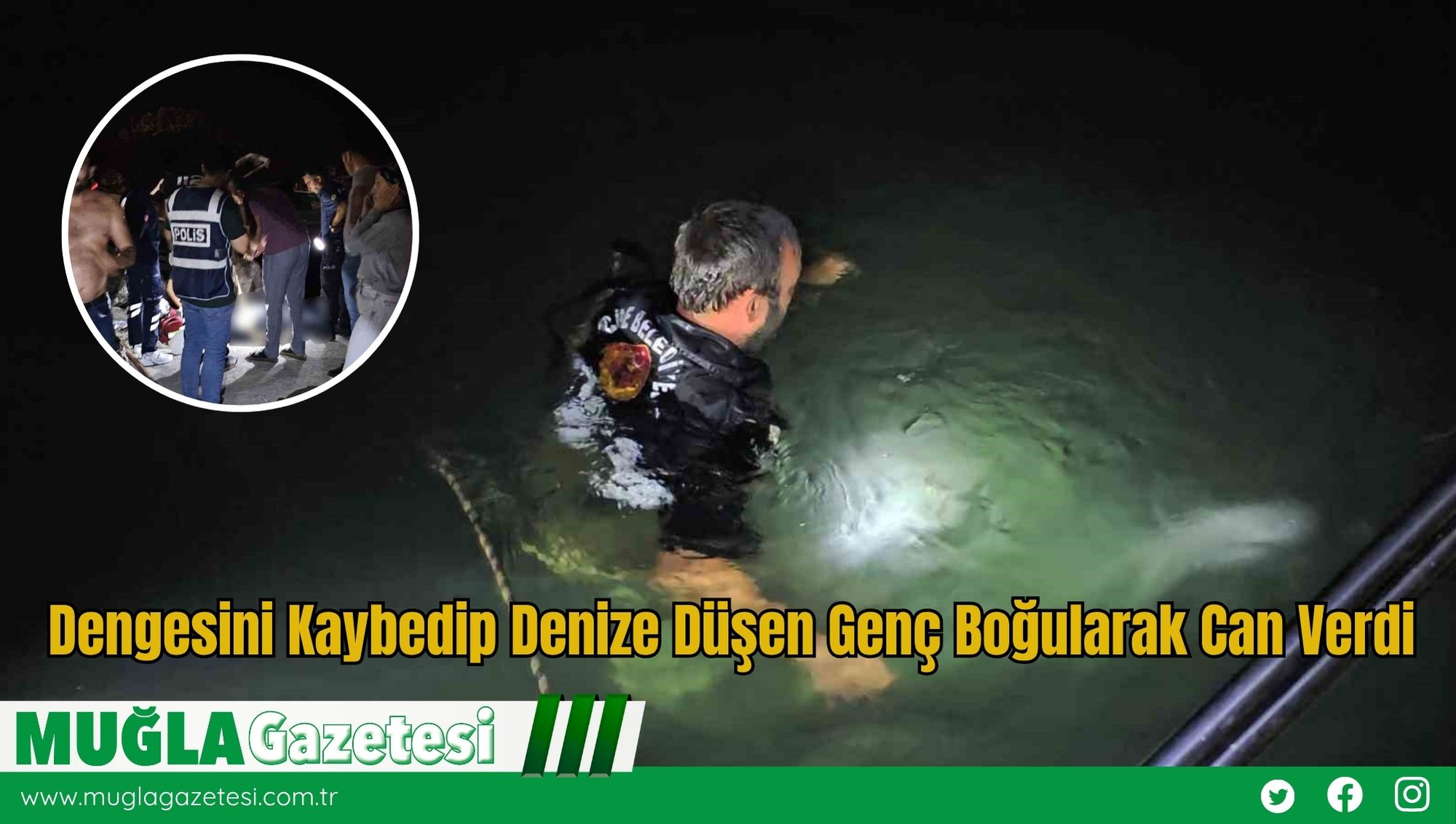 Dengesini Kaybedip Denize Düşen Genç Boğularak Can Verdi