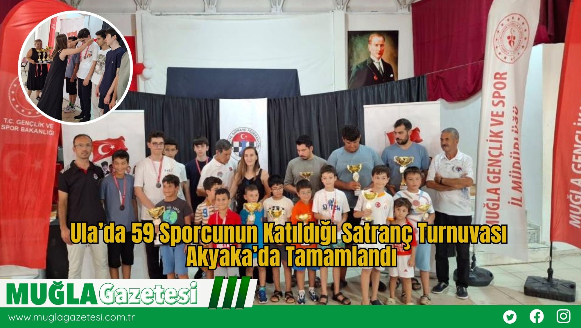 Ula’da 59 Sporcunun Katıldığı Satranç Turnuvası Akyaka’da Tamamlandı