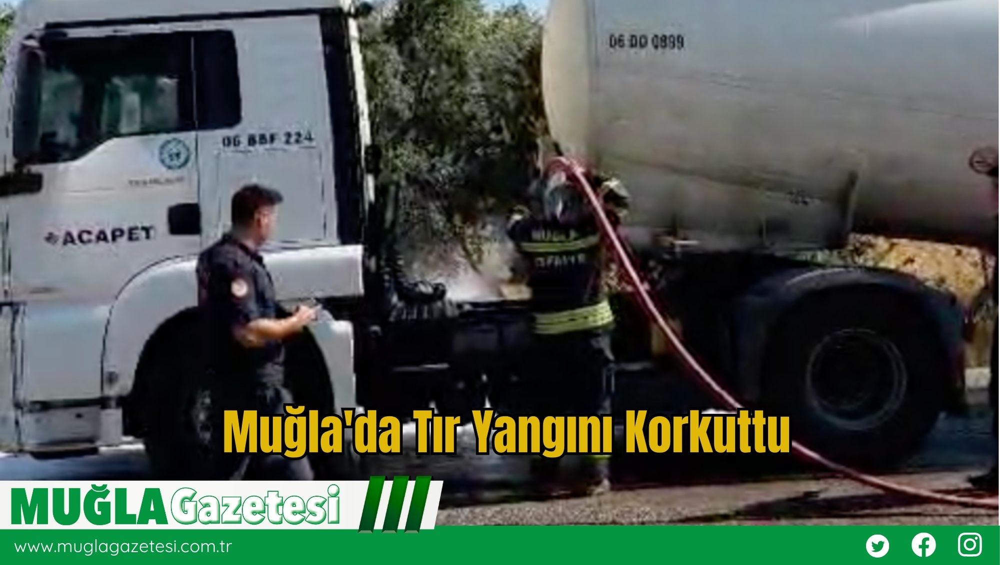 Muğla'da Tır Yangını Korkuttu