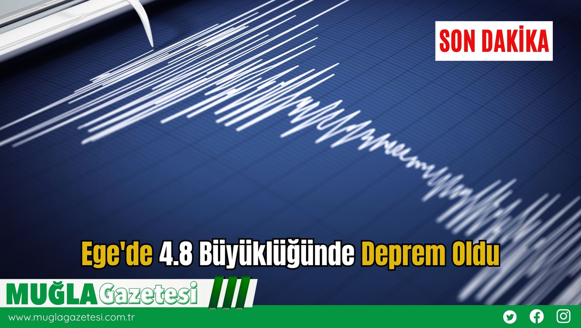 Ege'de 4.8 Büyüklüğünde Deprem Oldu