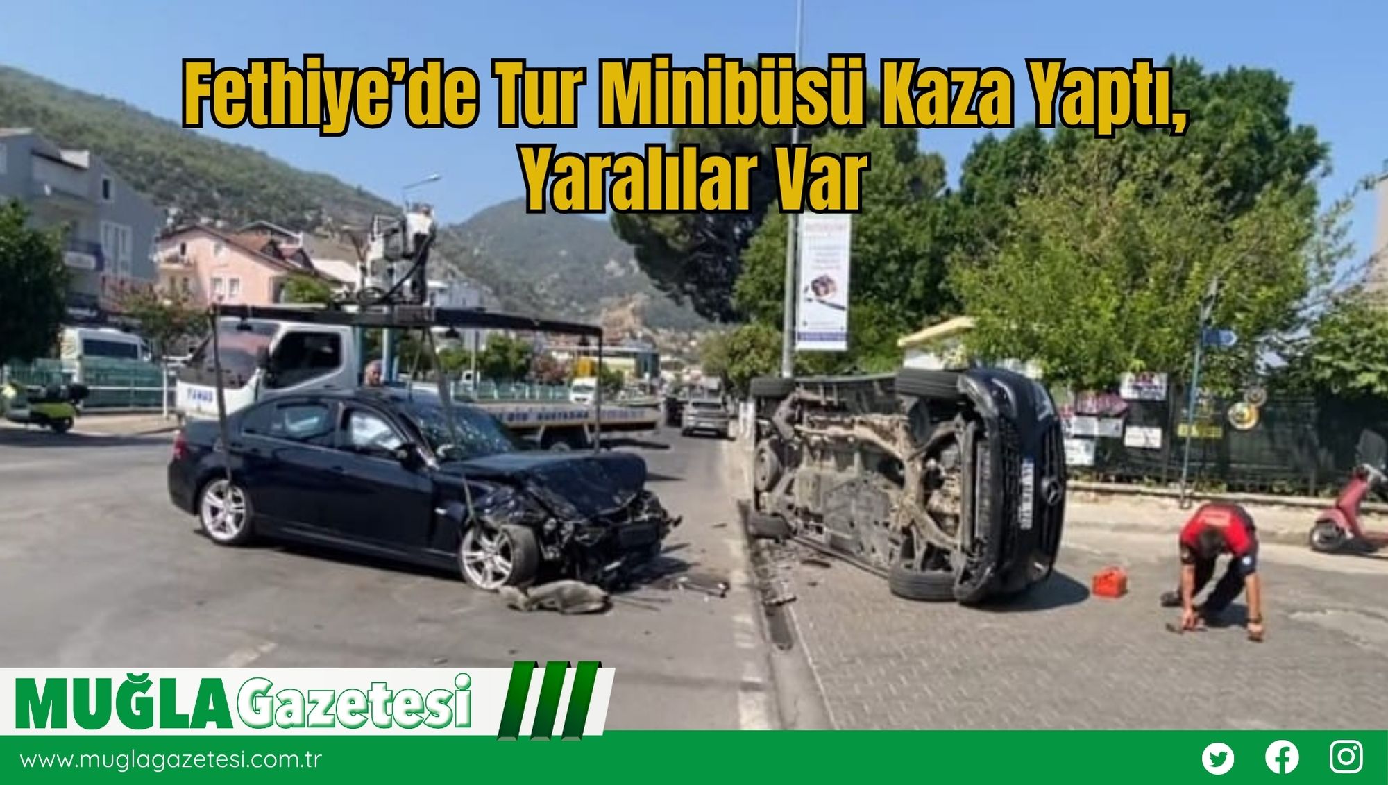 Fethiye’de Tur Minibüsü Kaza Yaptı, Yaralılar Var