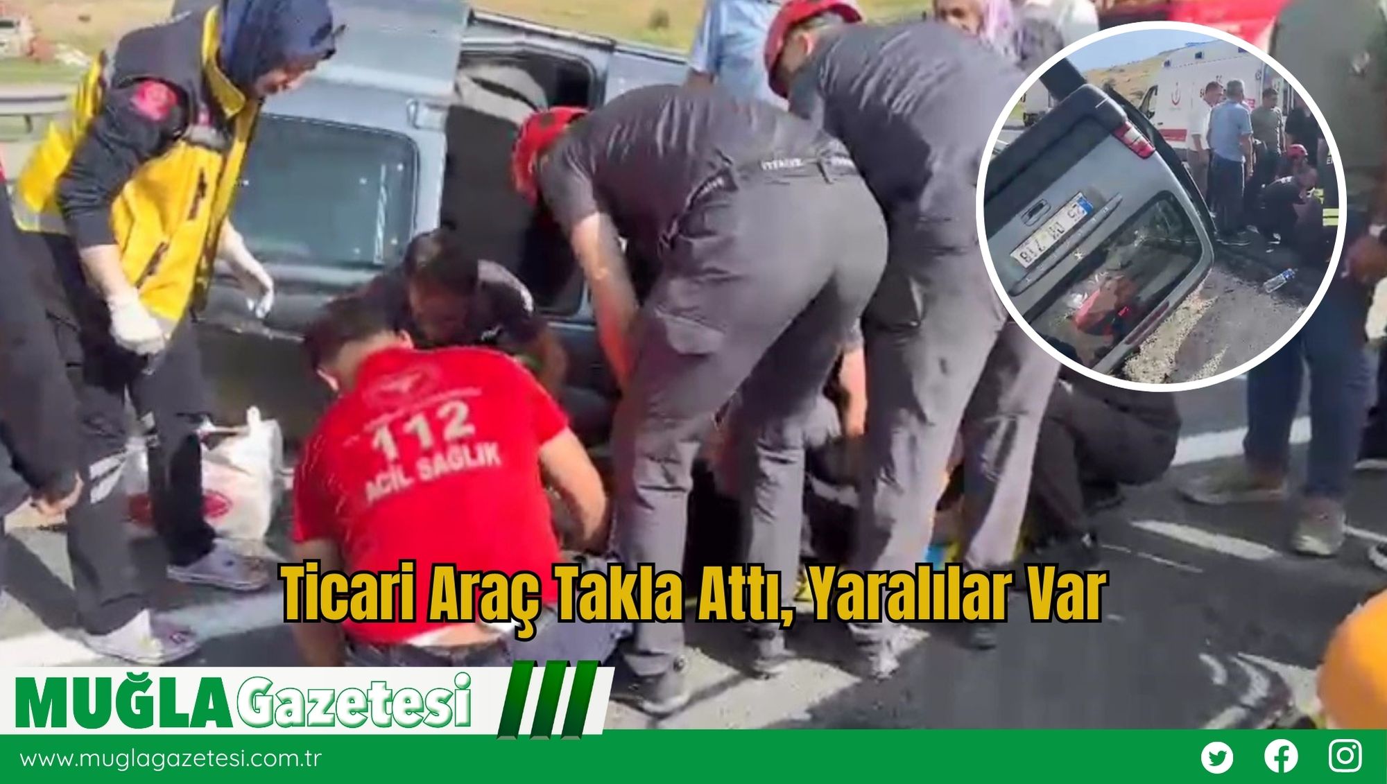 Ticari Araç Takla Attı, Yaralılar Var