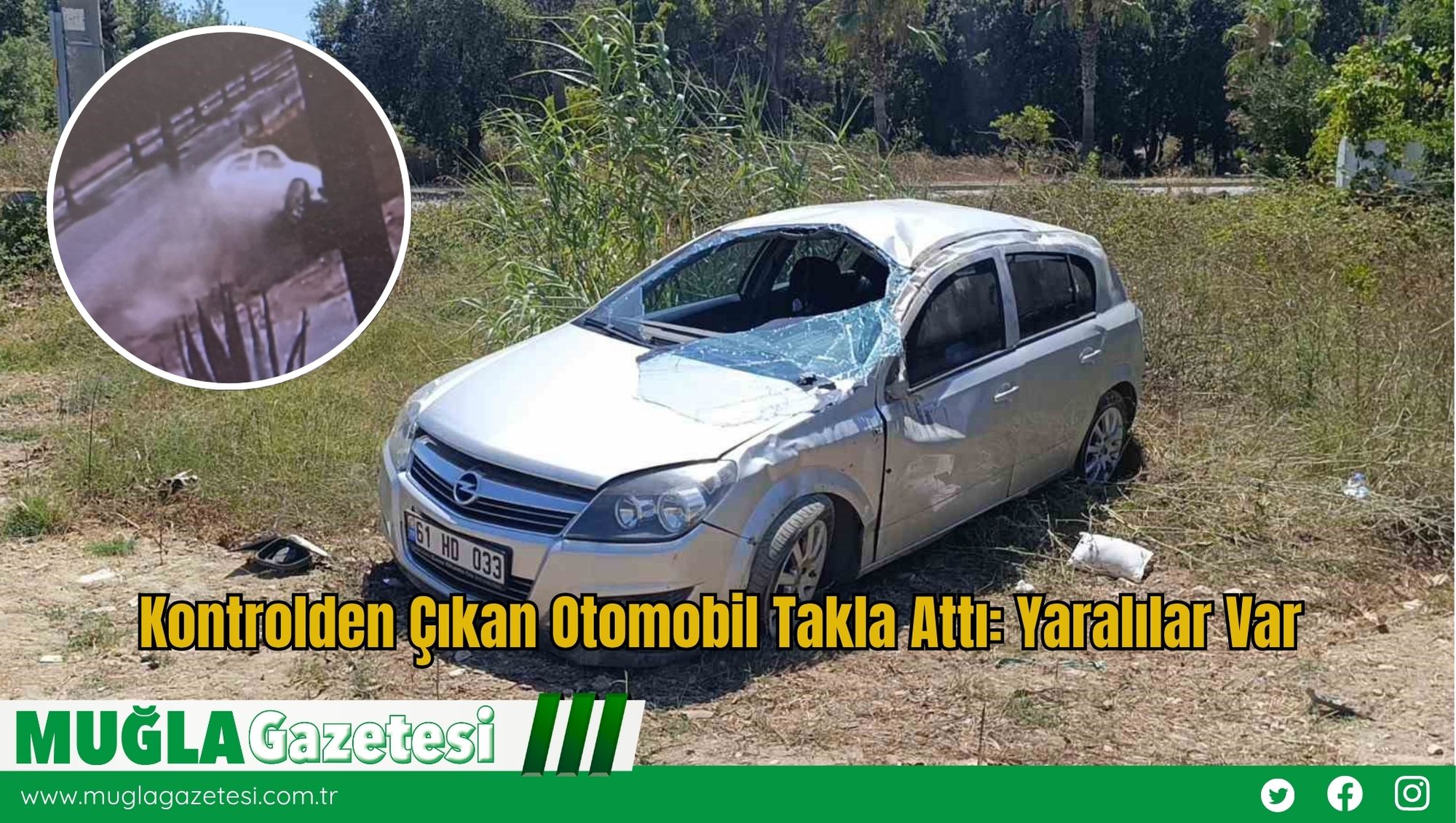 Kontrolden Çıkan Otomobil Takla Attı: Yaralılar Var