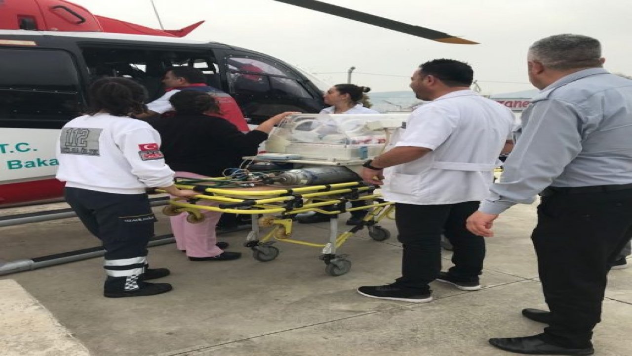Hava ambulansı Milas’ta prematüre bebek için uçtu