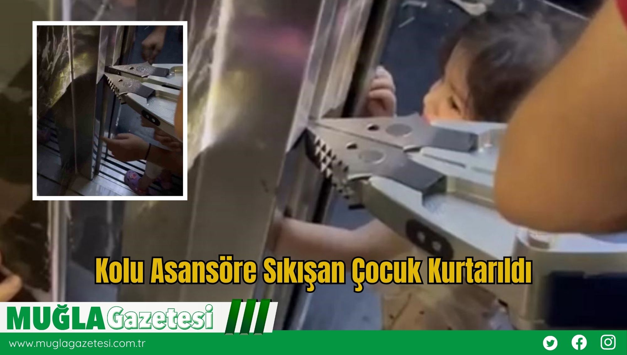 Kolu Asansöre Sıkışan Çocuk Kurtarıldı