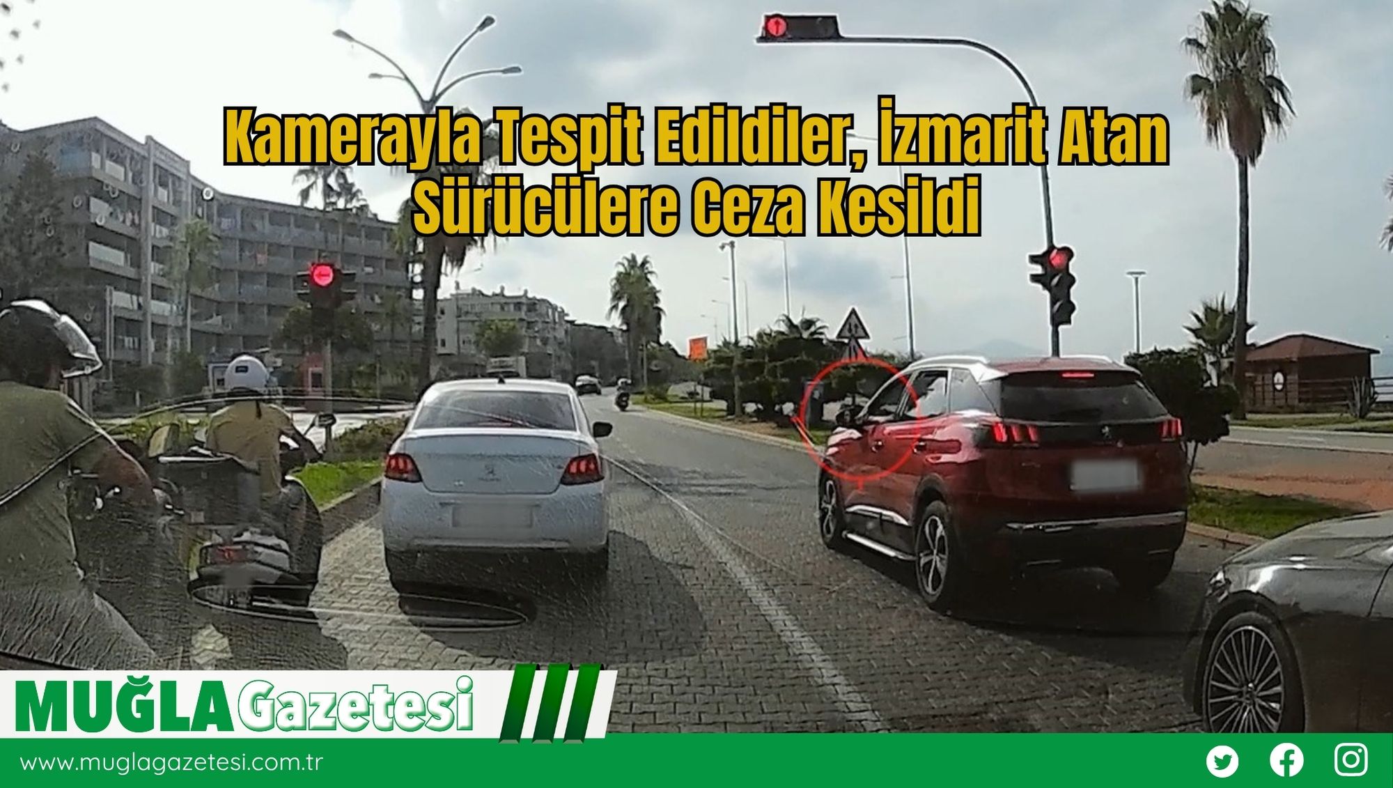 Kamerayla Tespit Edildiler, İzmarit Atan Sürücülere Ceza Kesildi