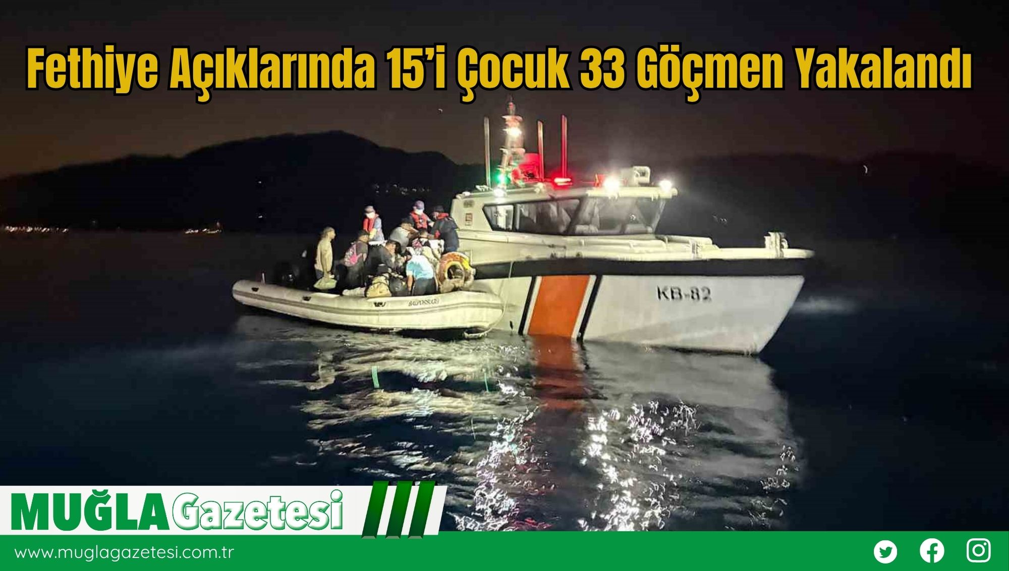 Fethiye Açıklarında 15’i Çocuk 33 Göçmen Yakalandı