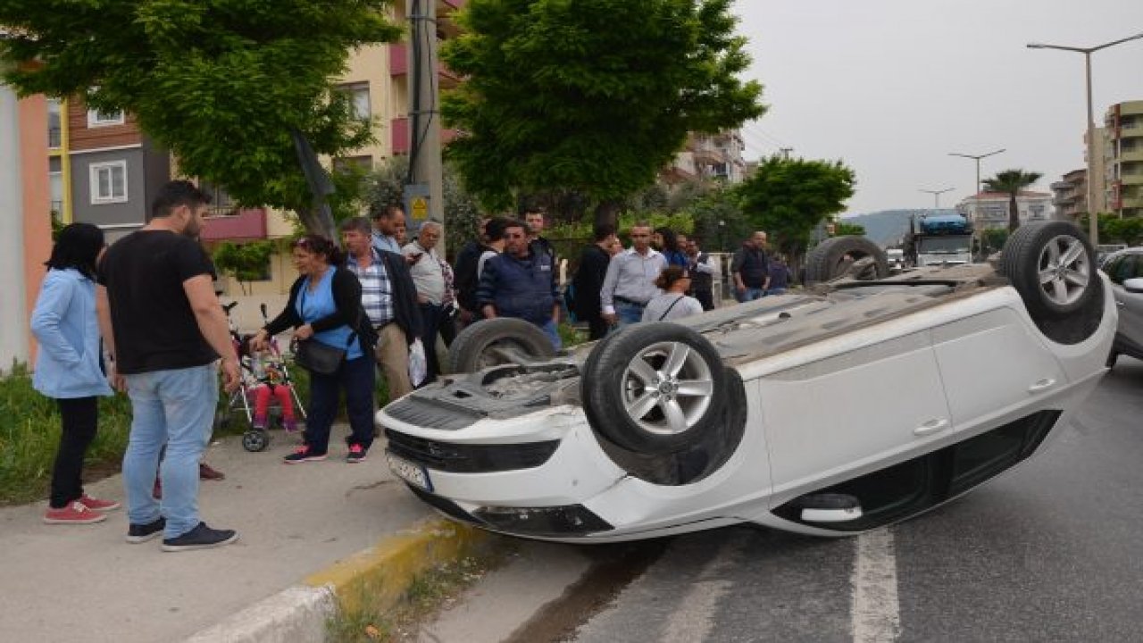 Anne ve kızı kazayı ucuz atlattı