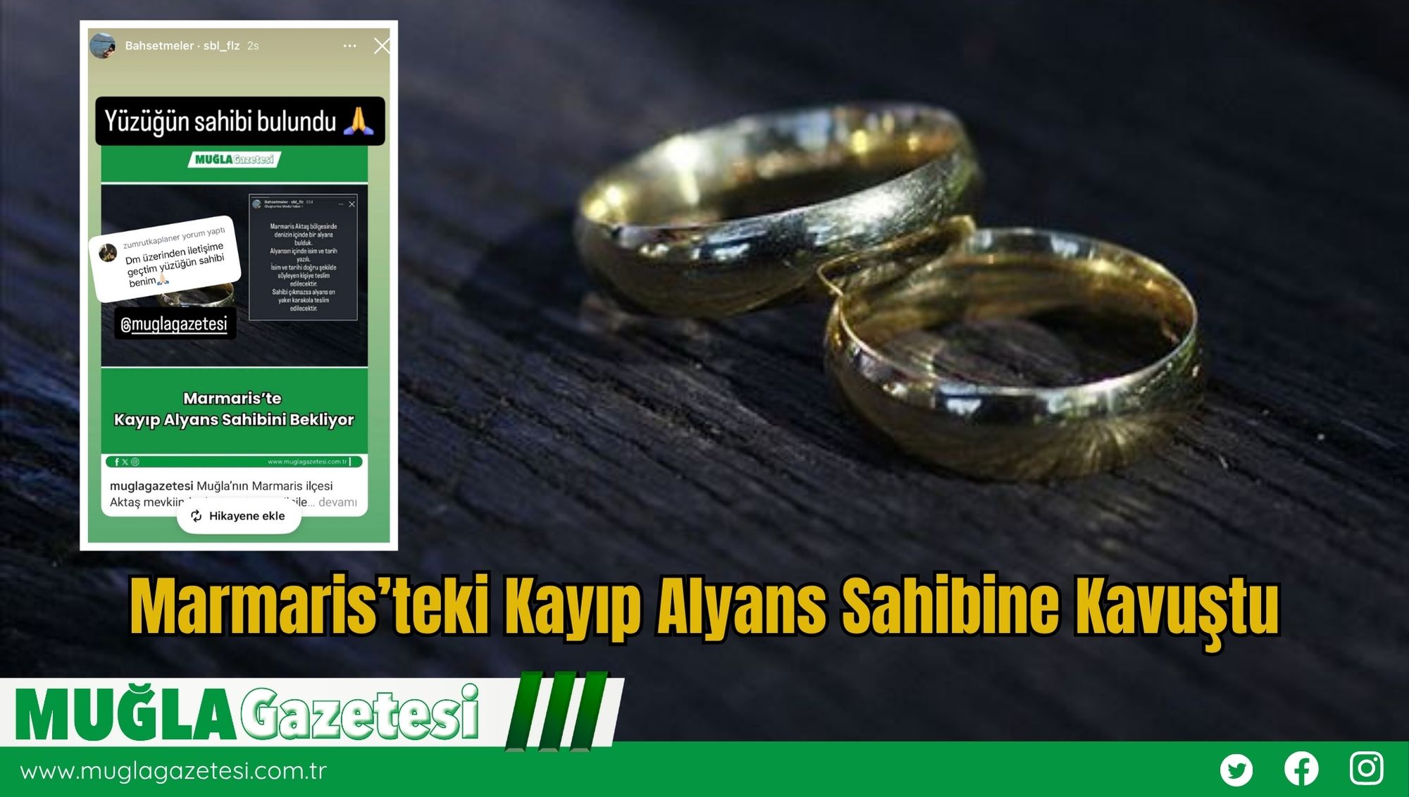 Marmaris’teki Kayıp Alyans Sahibine Kavuştu