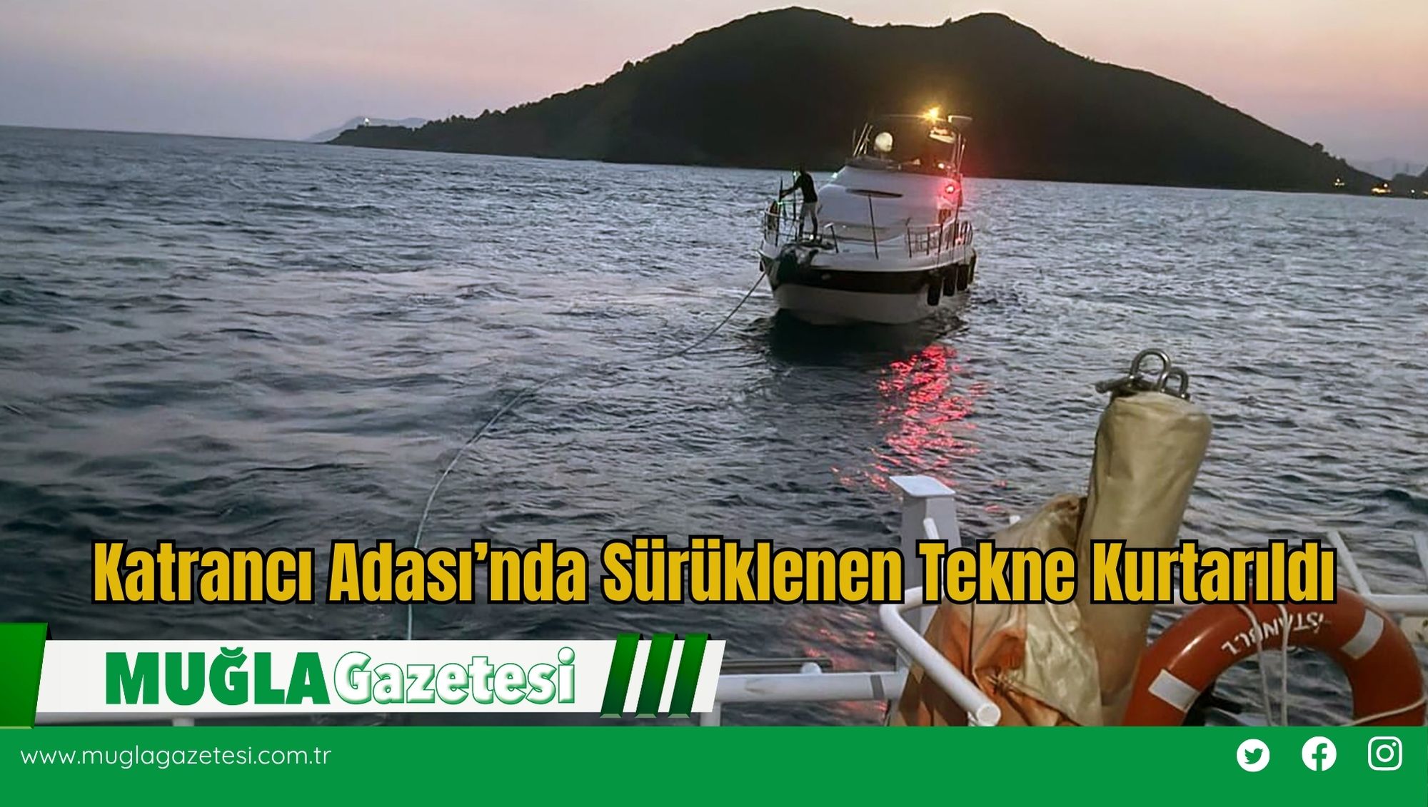 Kıyı Emniyeti, Katrancı Adasın'da Sürüklenen Tekneyi Kurtardı