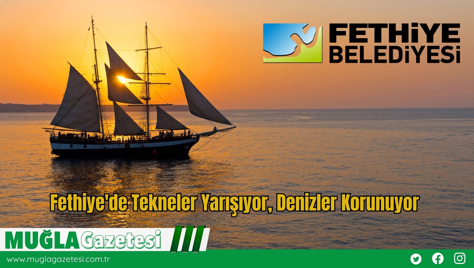 Fethiye'de Tekneler Yarışıyor, Denizler Korunuyor
