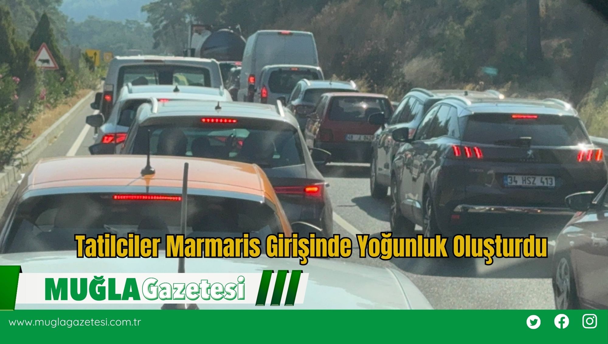 Tatilciler Marmaris Girişinde Yoğunluk Oluşturdu