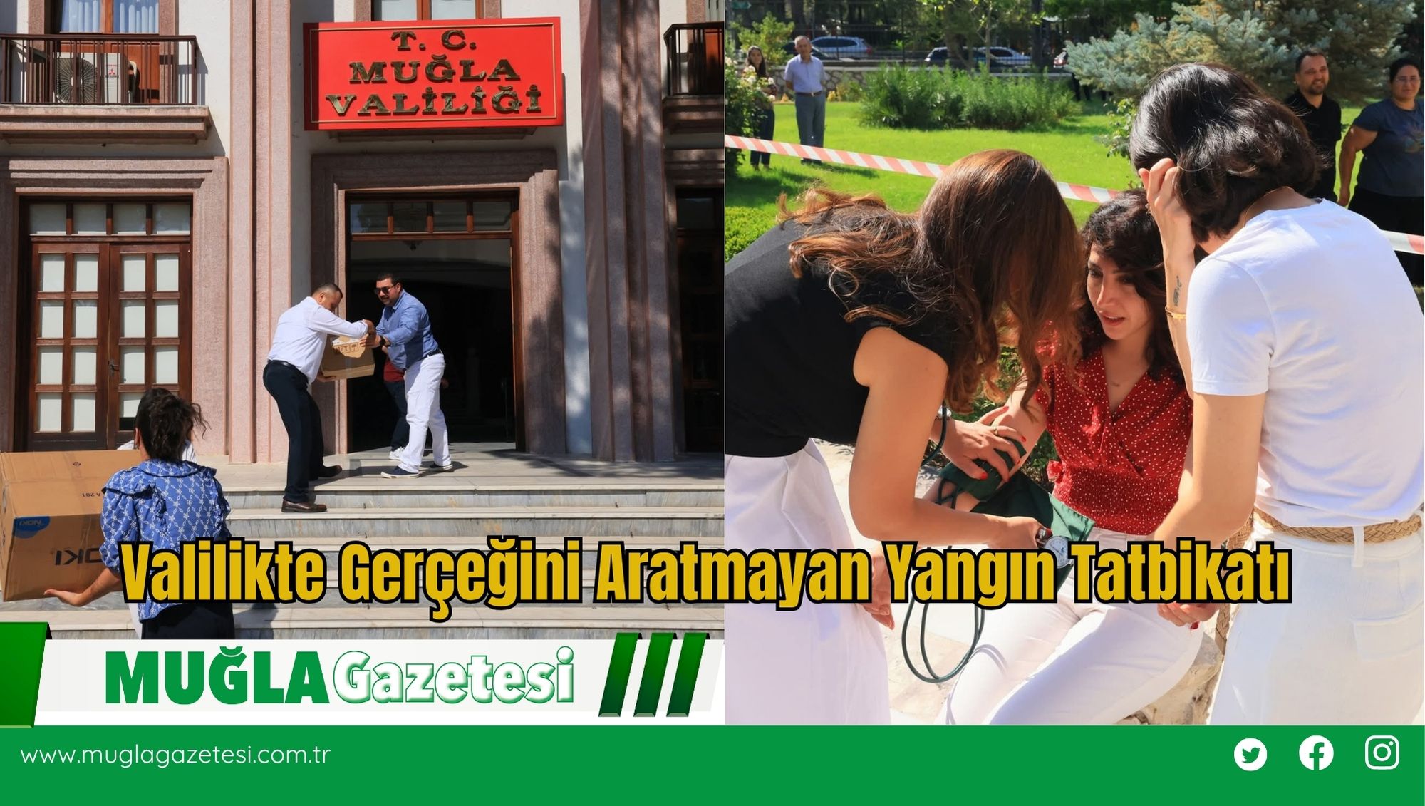 Valilikte Gerçeğini Aratmayan Yangın Tatbikatı