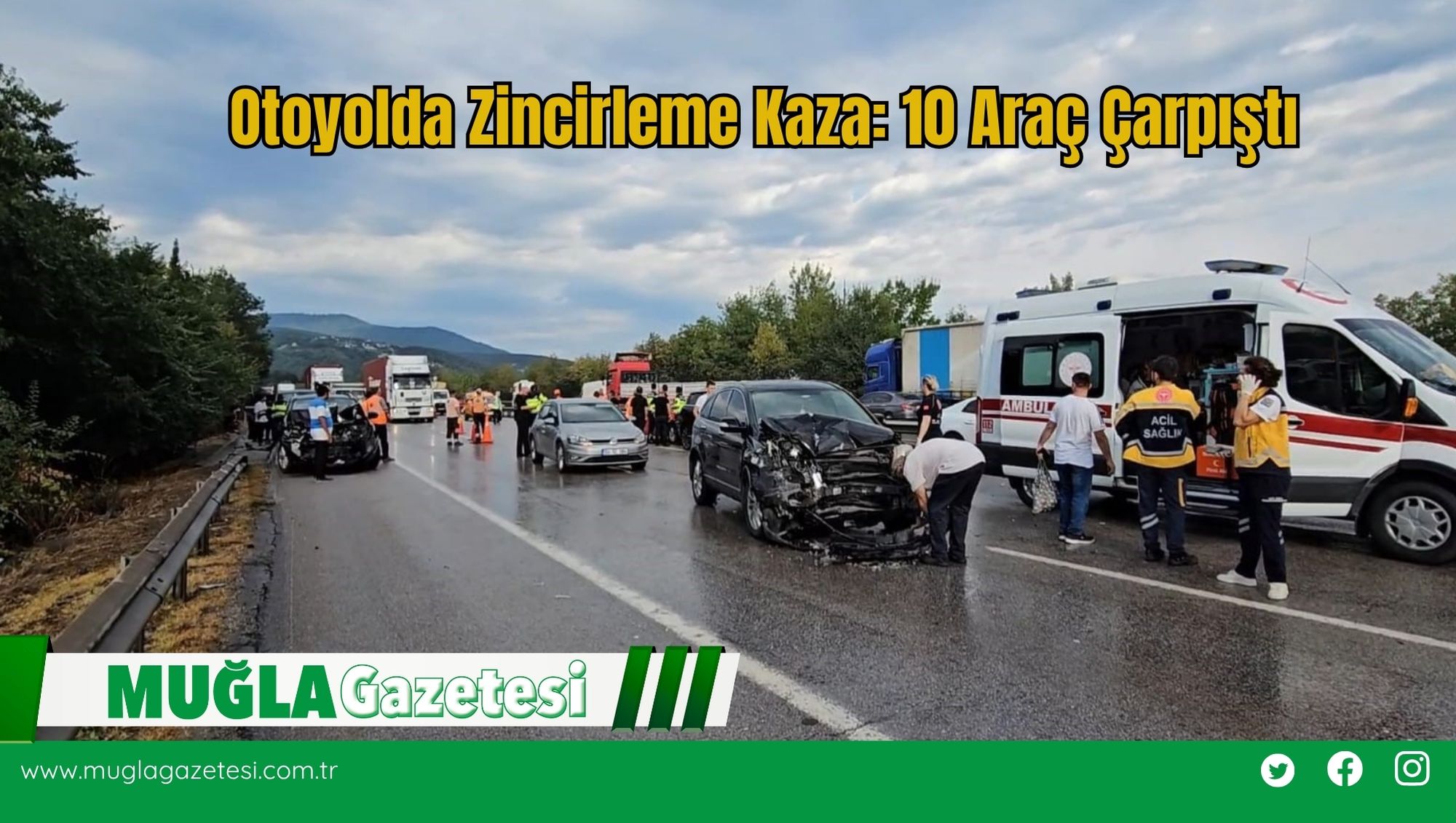 Otoyolda Zincirleme Kaza: 10 Araç Çarpıştı