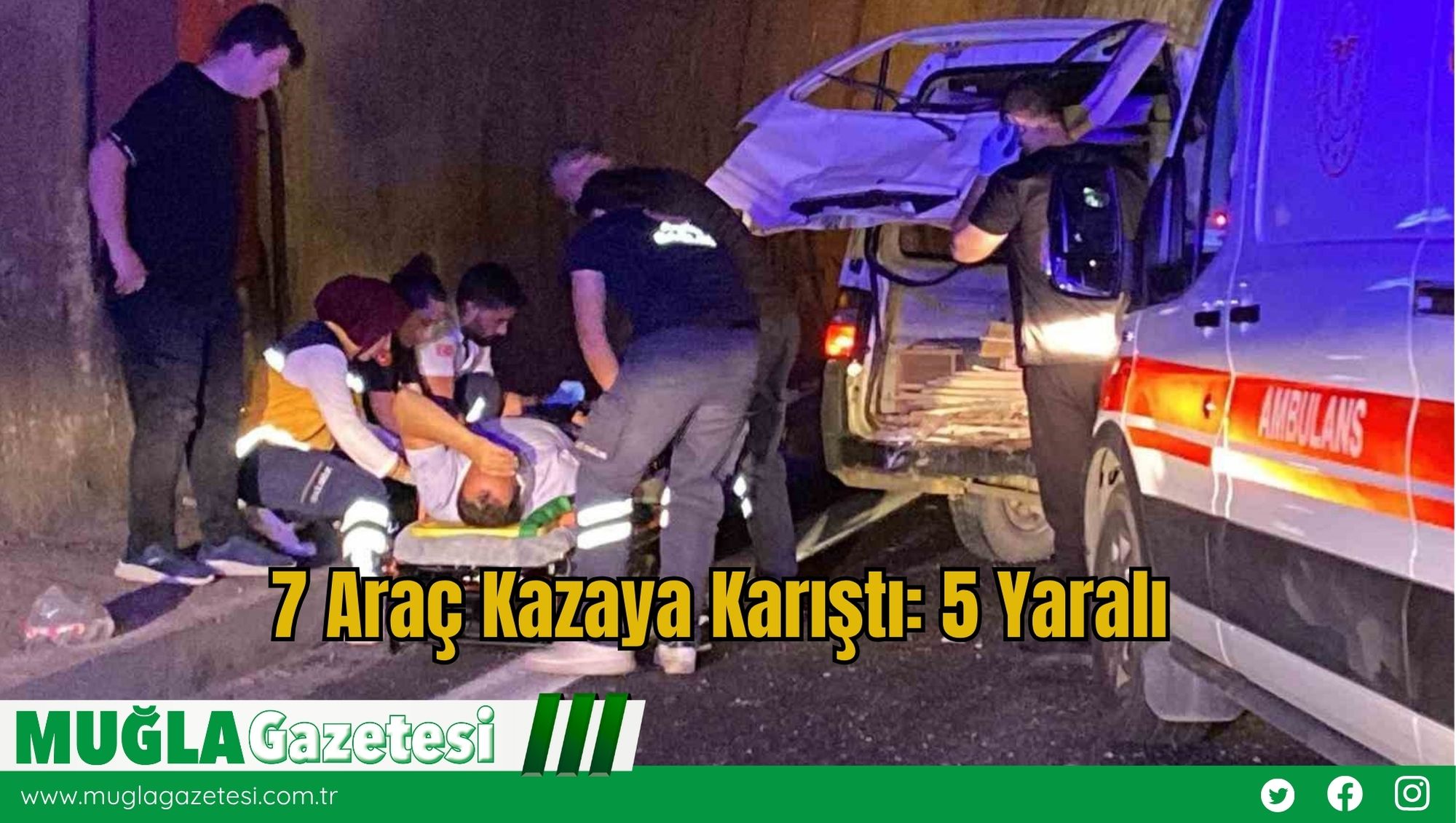 7 Araç Kazaya Karıştı: 5 Yaralı