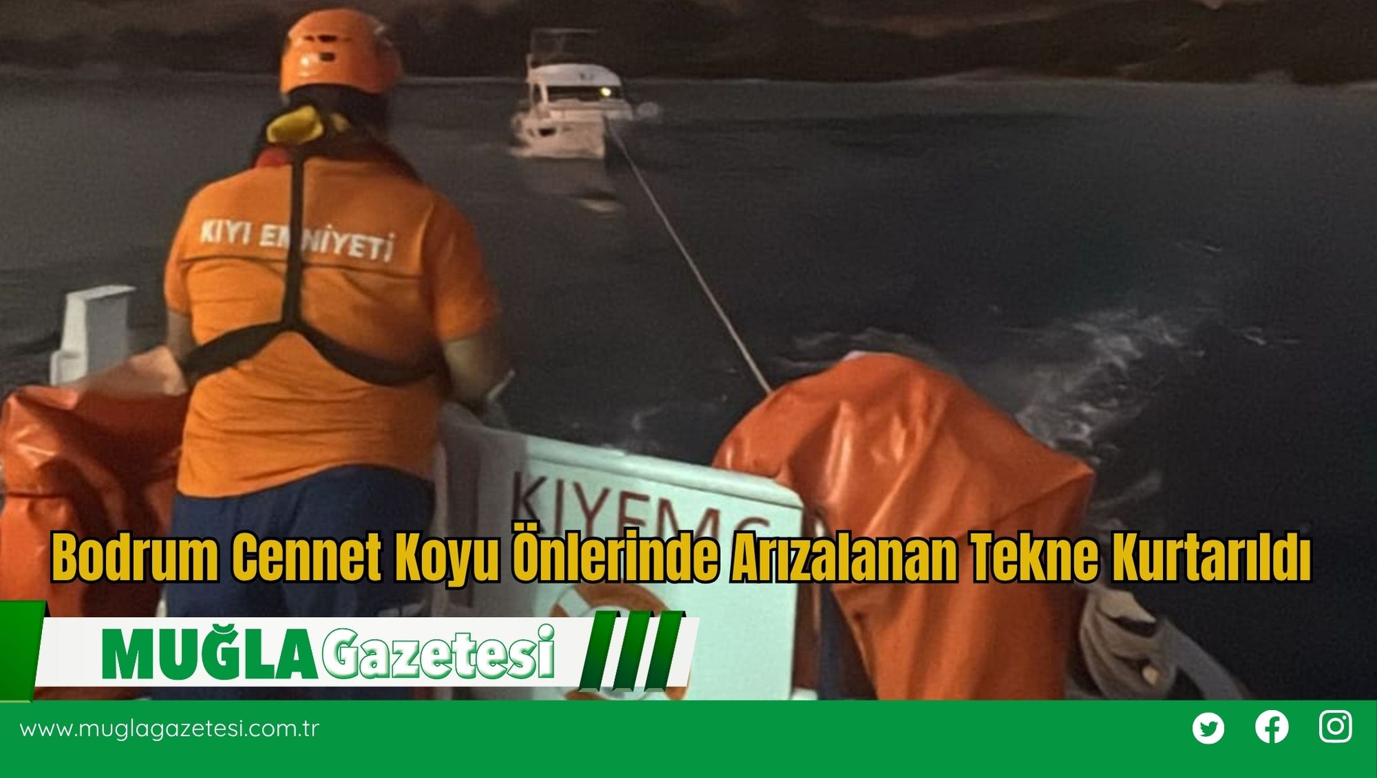 Bodrum Cennet Koyu Önlerinde Arızalanan Tekne Kurtarıldı