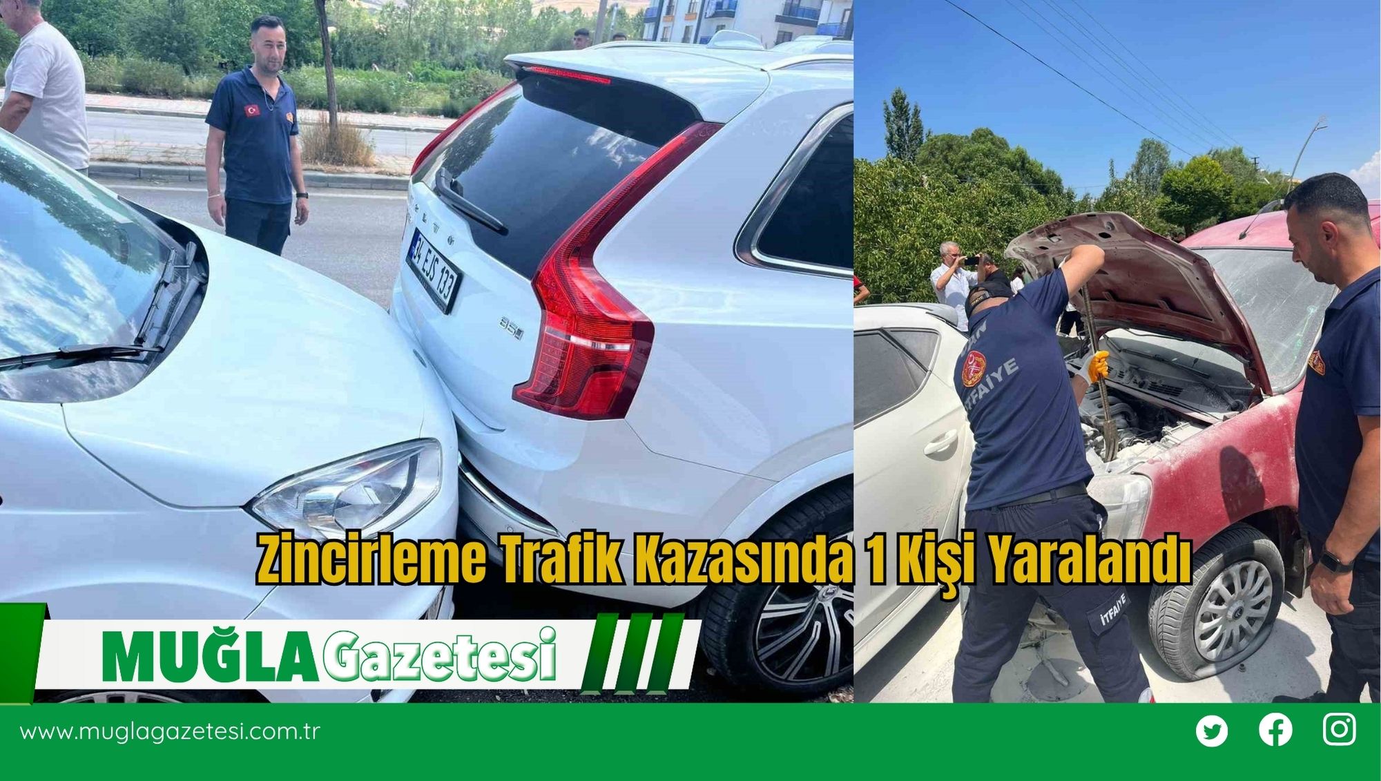 Zincirleme Trafik Kazasında 1 Kişi Yaralandı