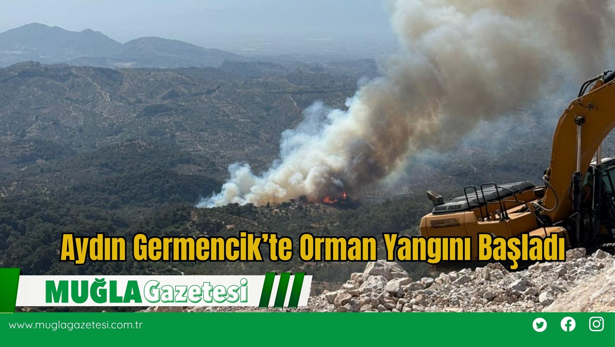 Aydın Germencik’te Orman Yangını Başladı