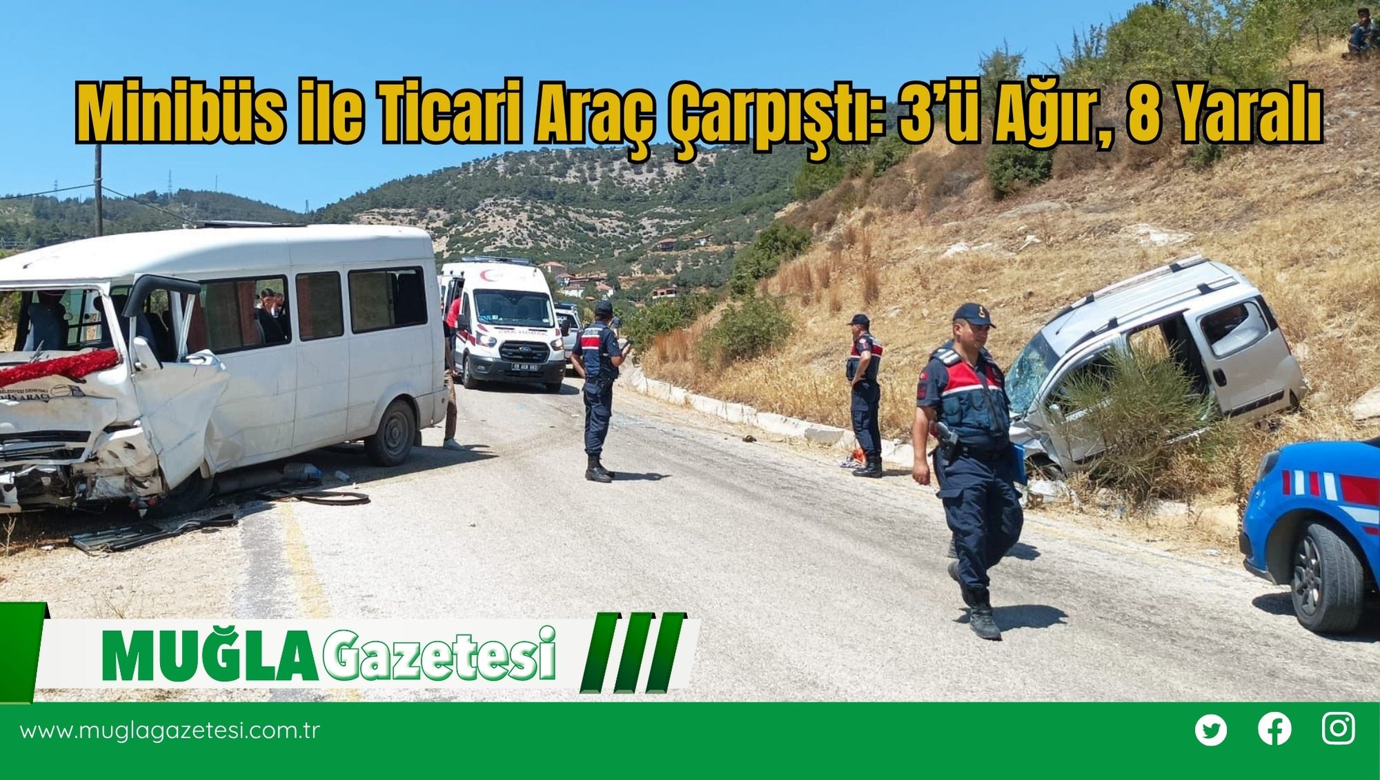 Minibüs ile Ticari Araç Çarpıştı: 3’ü Ağır, 8 Yaralı