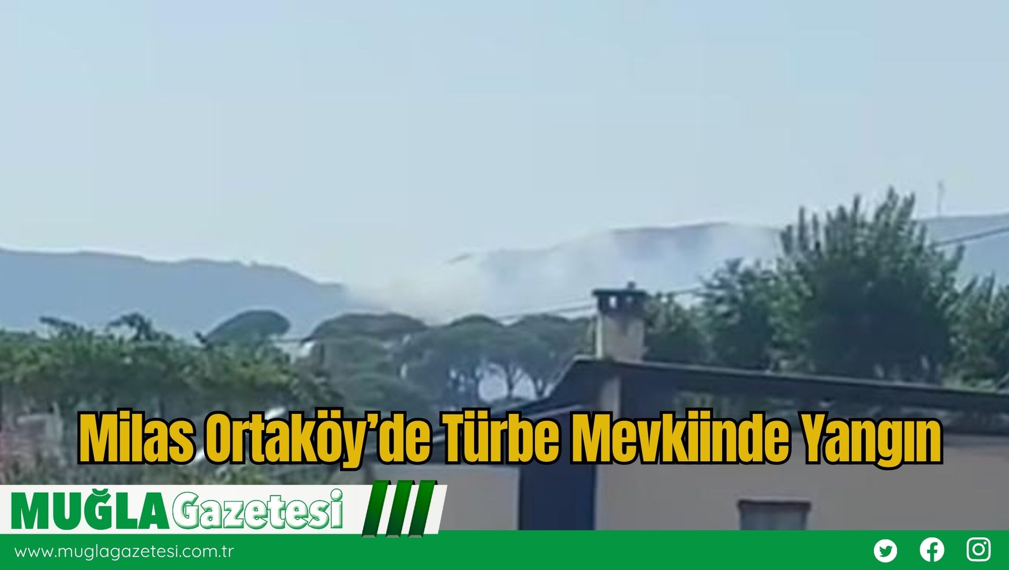 Milas Ortaköy’de Türbe Mevkiinde Yangın