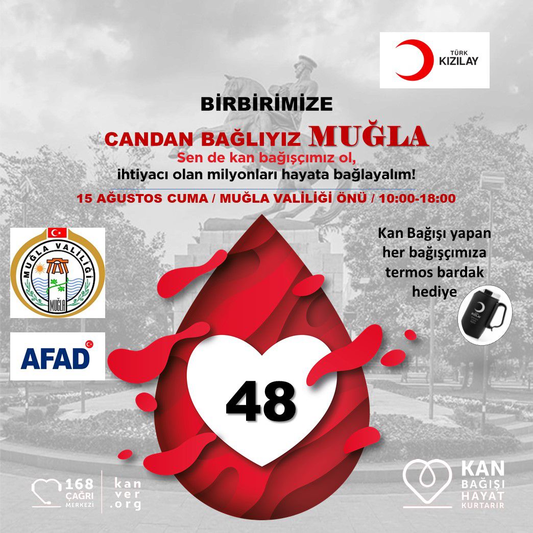 Muğla’da Kan Bağışı Kampanyası: Bağışçılara Termos Bardak Hediye Edilecek