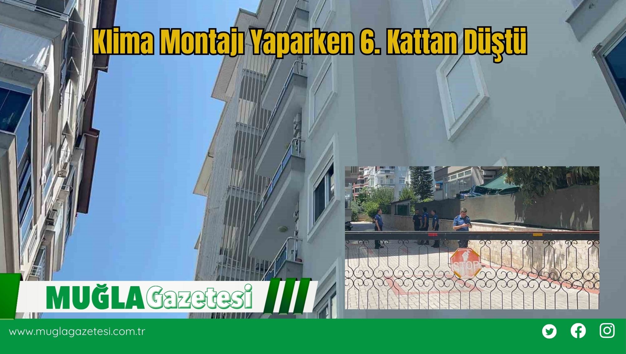 Klima Montajı Yaparken 6. Kattan Düştü