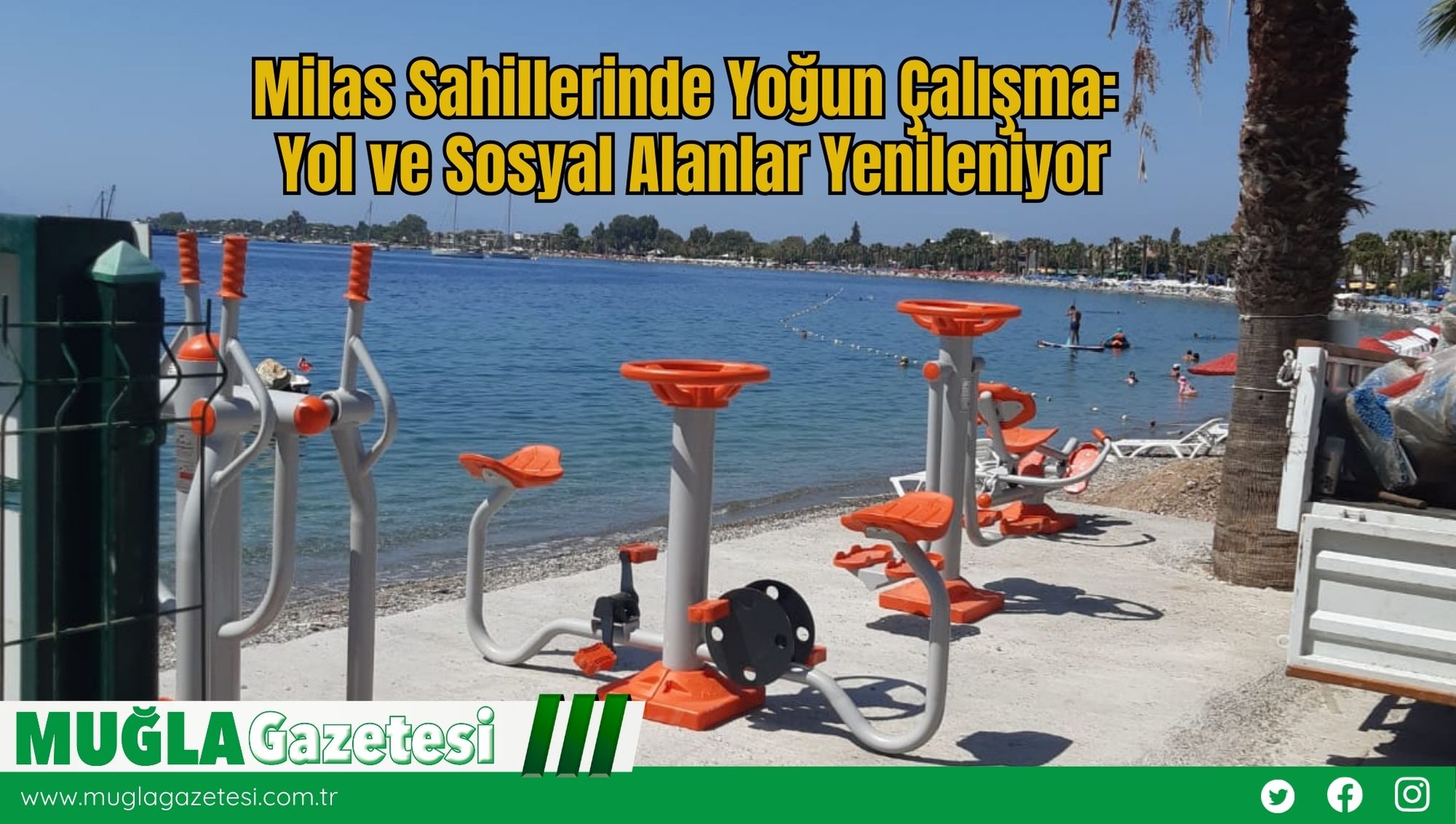 Milas Sahillerinde Yoğun Çalışma: Yol ve Sosyal Alanlar Yenileniyor