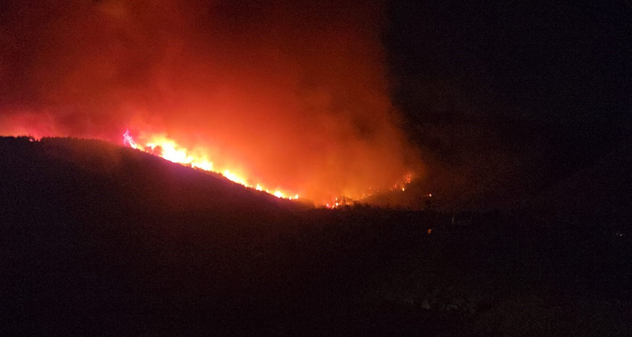 Orman Yangının Etkili Olduğu Bölgede Evler Tahliye Ediliyor