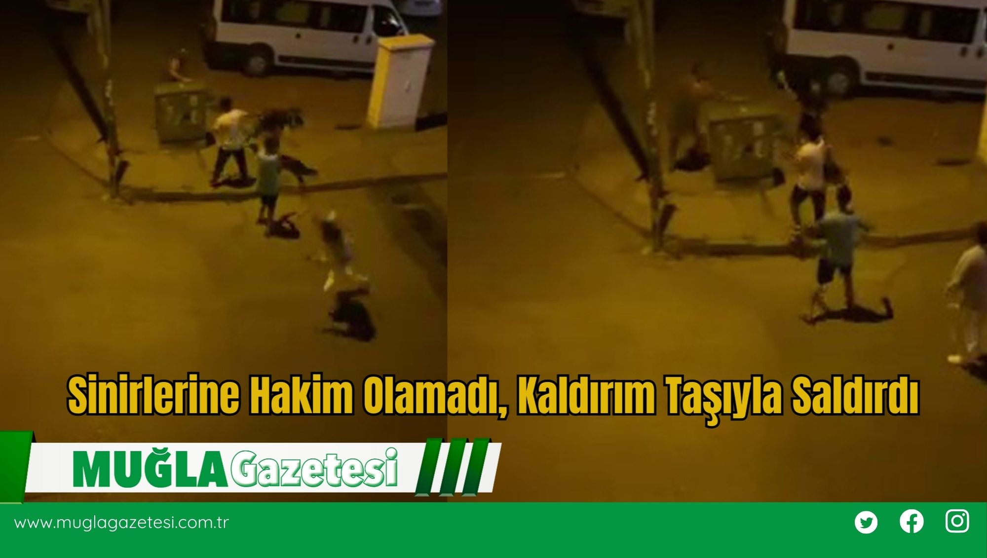 Sinirlerine Hakim Olamadı, Kaldırım Taşıyla Saldırdı