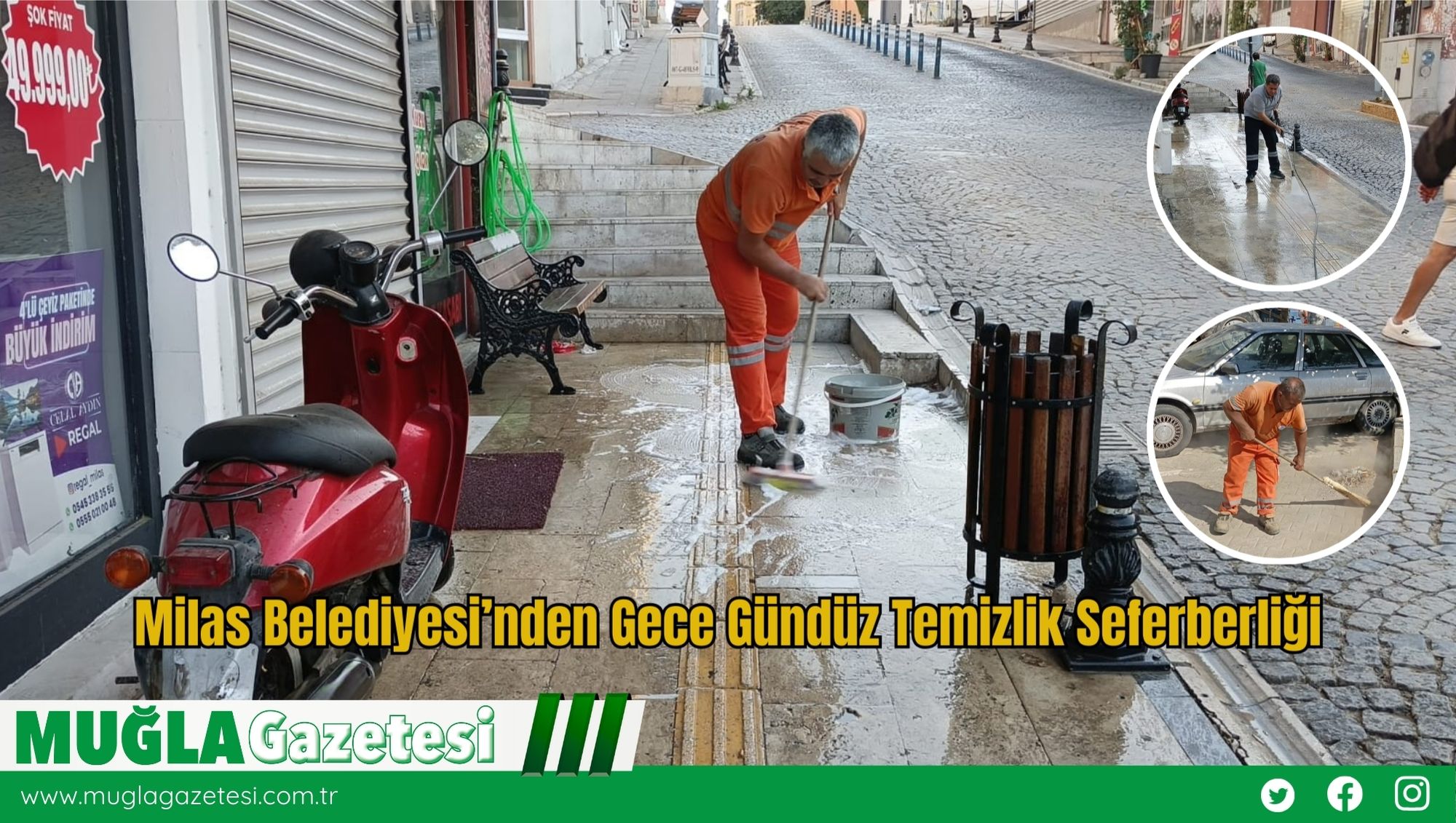 Milas Belediyesi’nden Gece Gündüz Temizlik Seferberliği