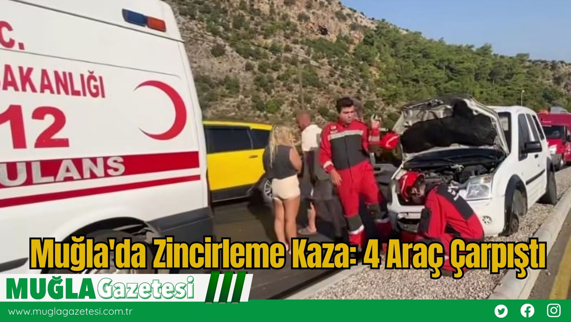 Muğla'da Zincirleme Kaza: 4 Araç Çarpıştı