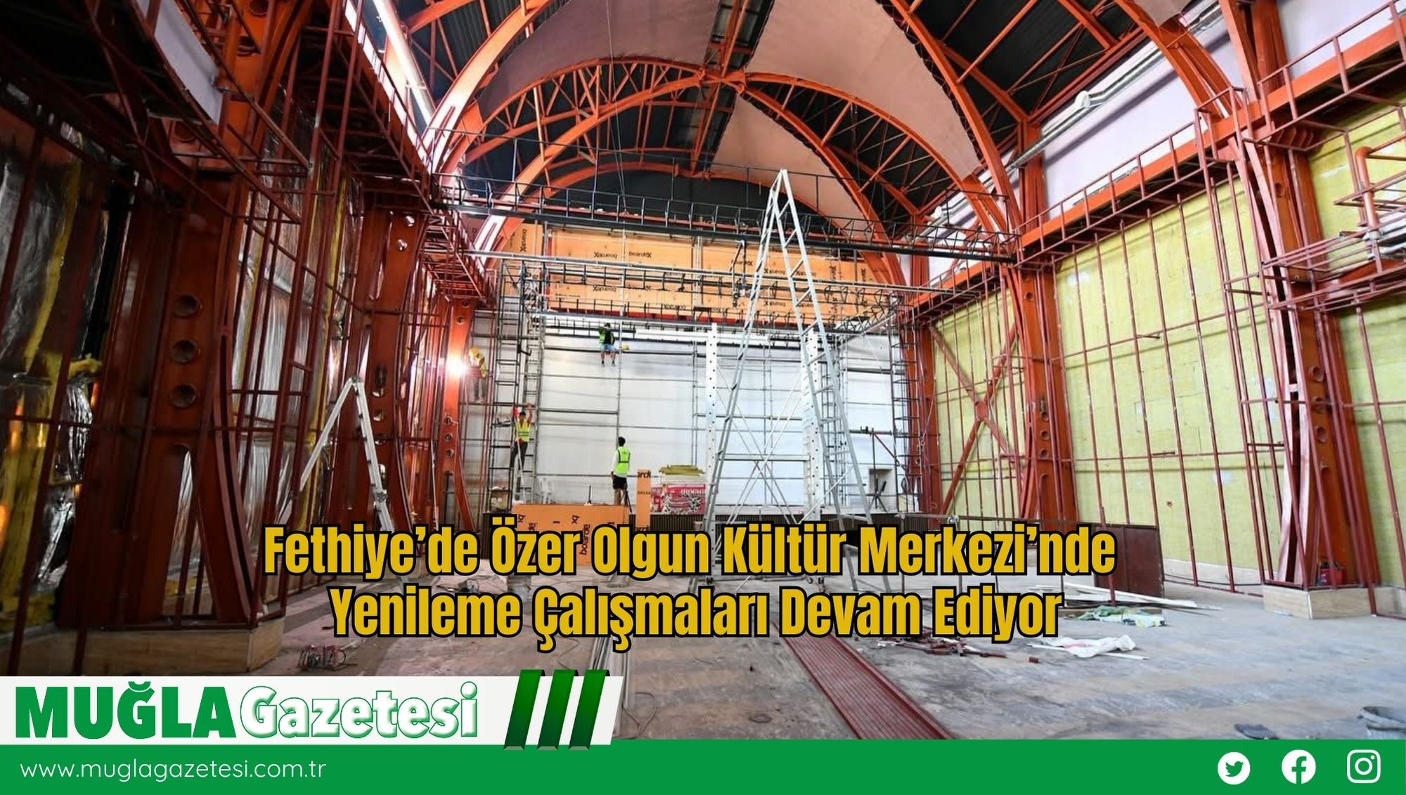 Fethiye’de Özer Olgun Kültür Merkezi’nde Yenileme Çalışmaları Devam Ediyor