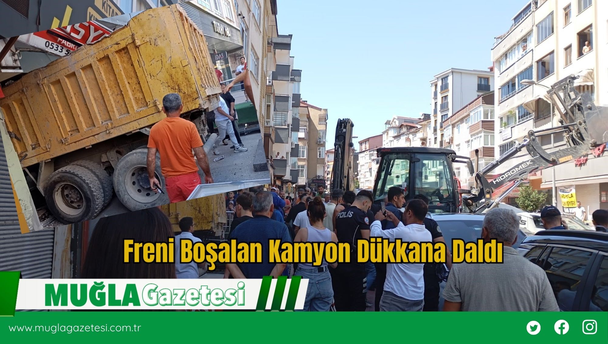 Freni Boşalan Kamyon Dükkana Daldı
