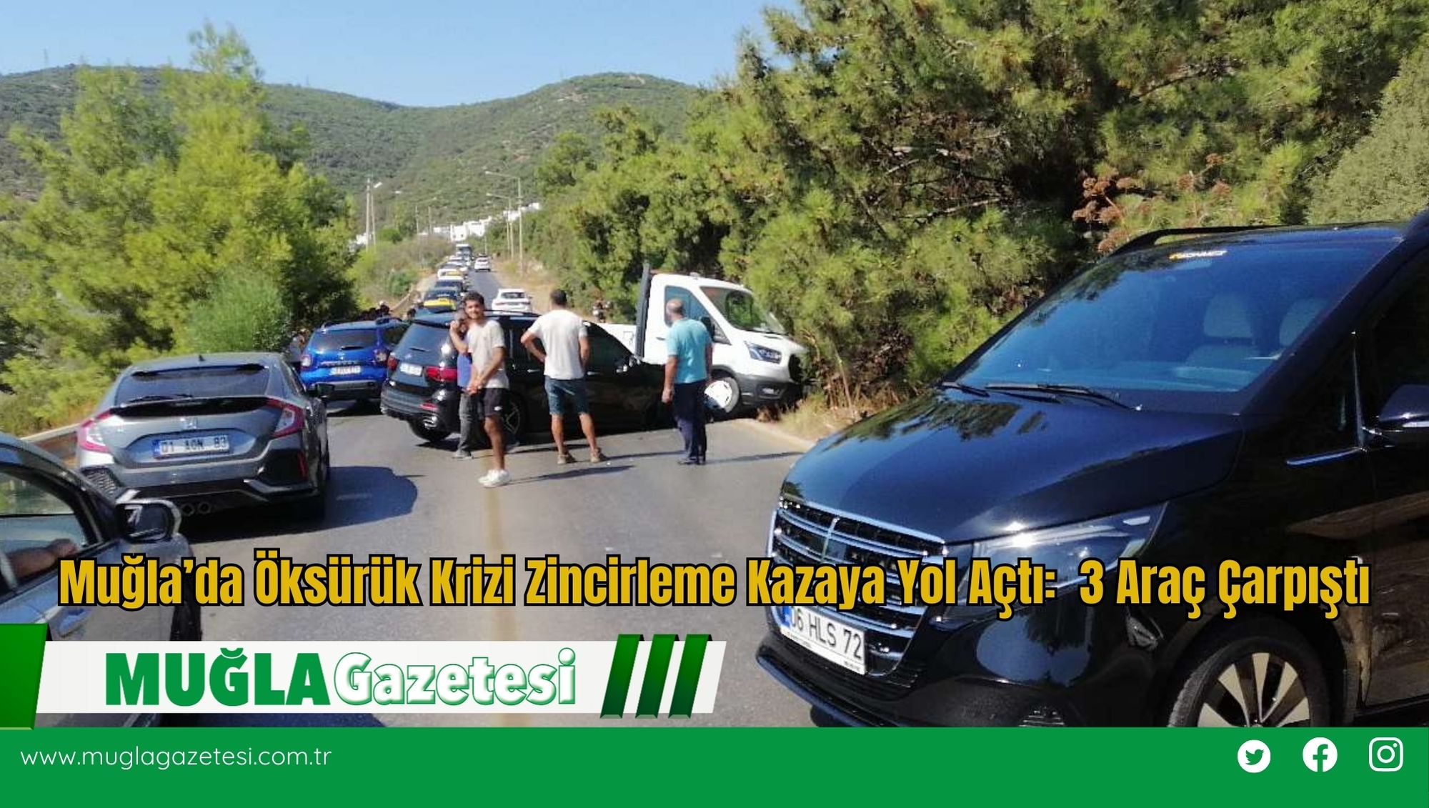 Muğla’da Öksürük Krizi Zincirleme Kazaya Yol Açtı: 3 Araç Çarpıştı