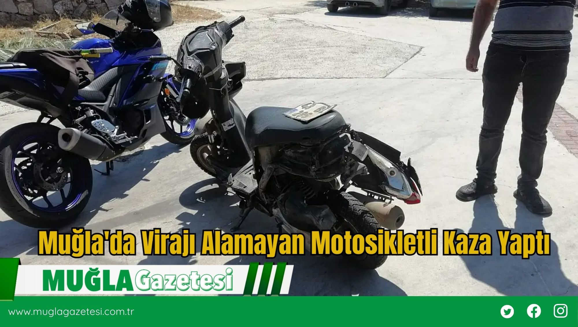 Muğla'da Virajı Alamayan Motosikletli Kaza Yaptı