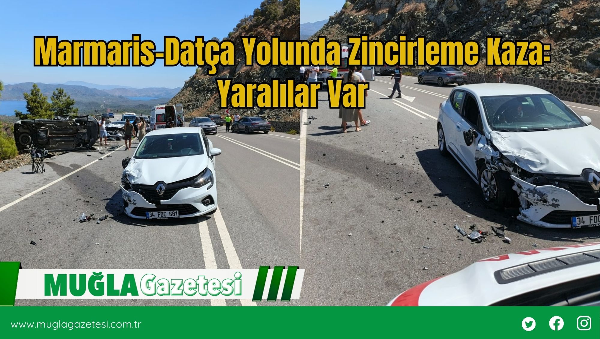 Marmaris-Datça Yolunda Zincirleme Kaza: Yaralılar Var