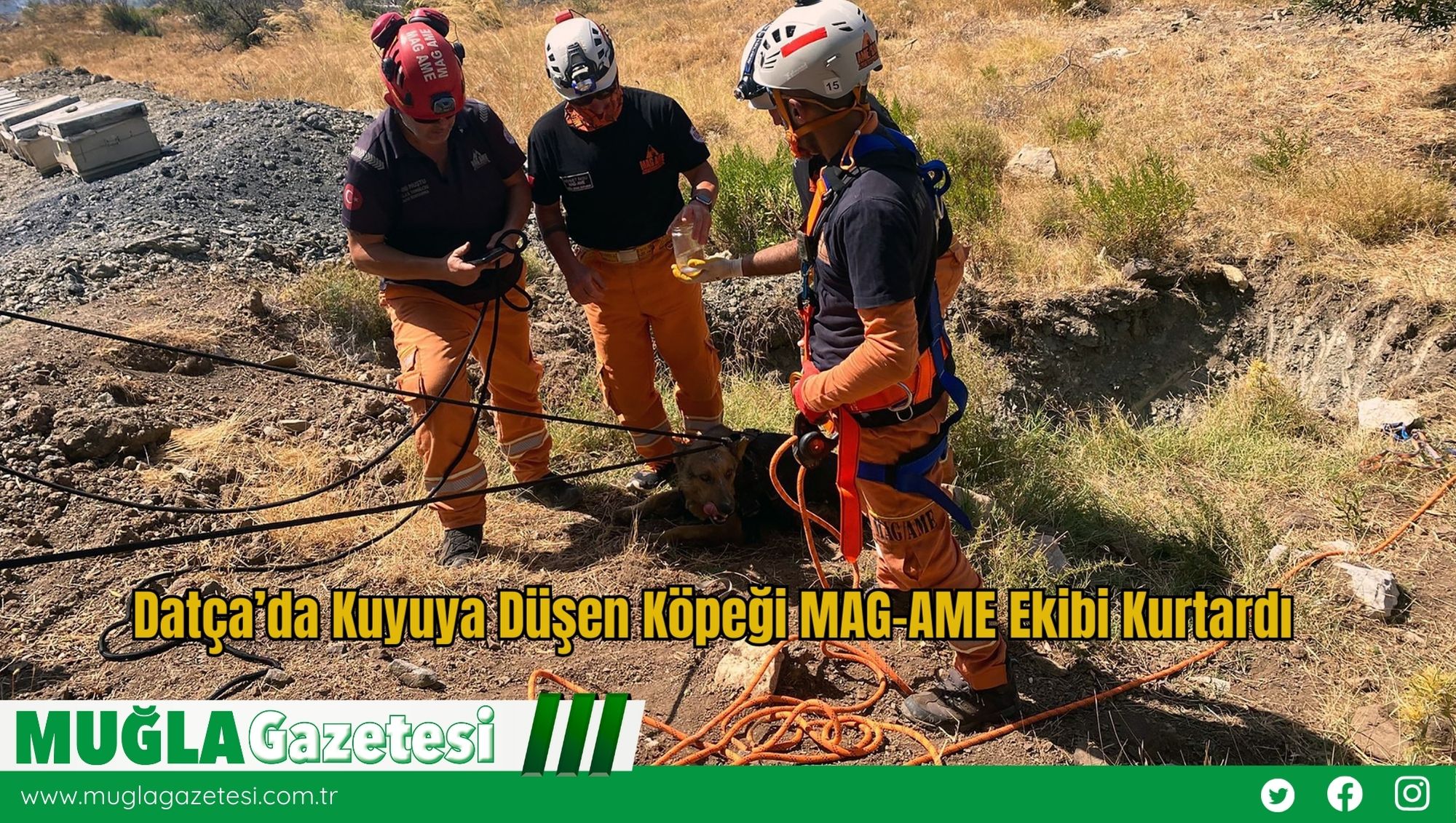 Datça’da Kuyuya Düşen Köpeği MAG-AME Ekibi Kurtardı