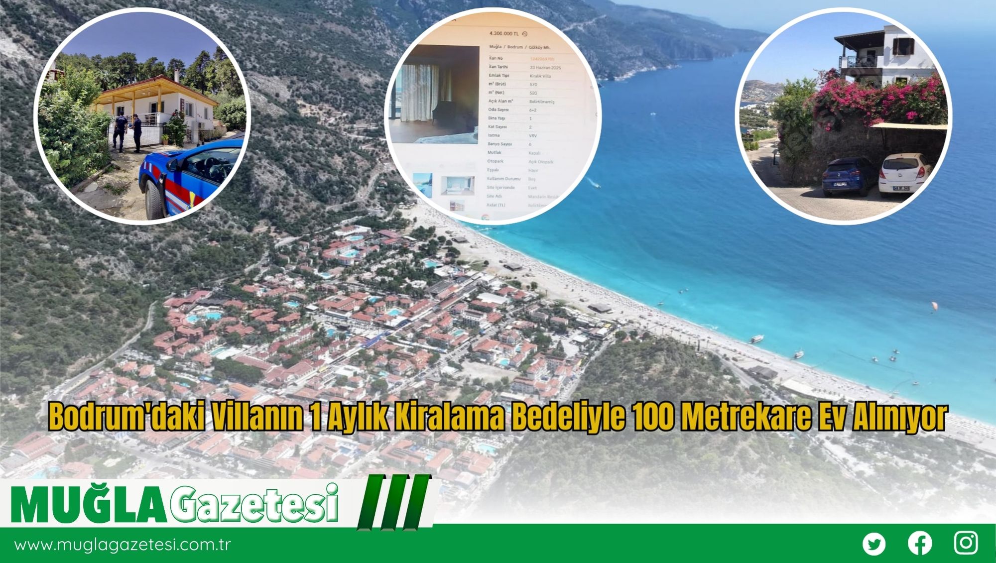 Bodrum'daki Villanın 1 Aylık Kiralama Bedeliyle 100 Metrekare Ev Alınıyor